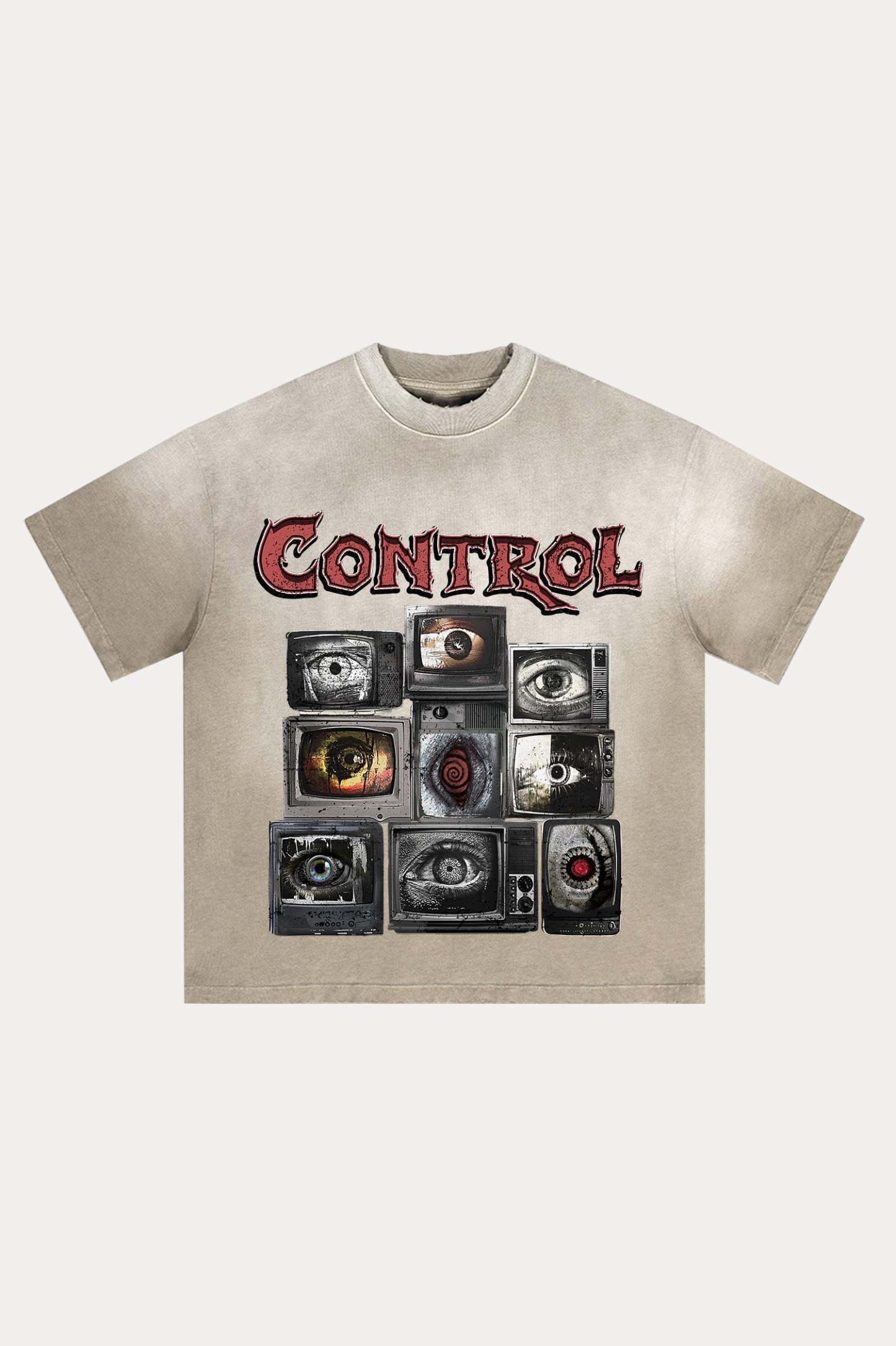 Evilnova Control Distressed Washed T-Shirt-Evilnova