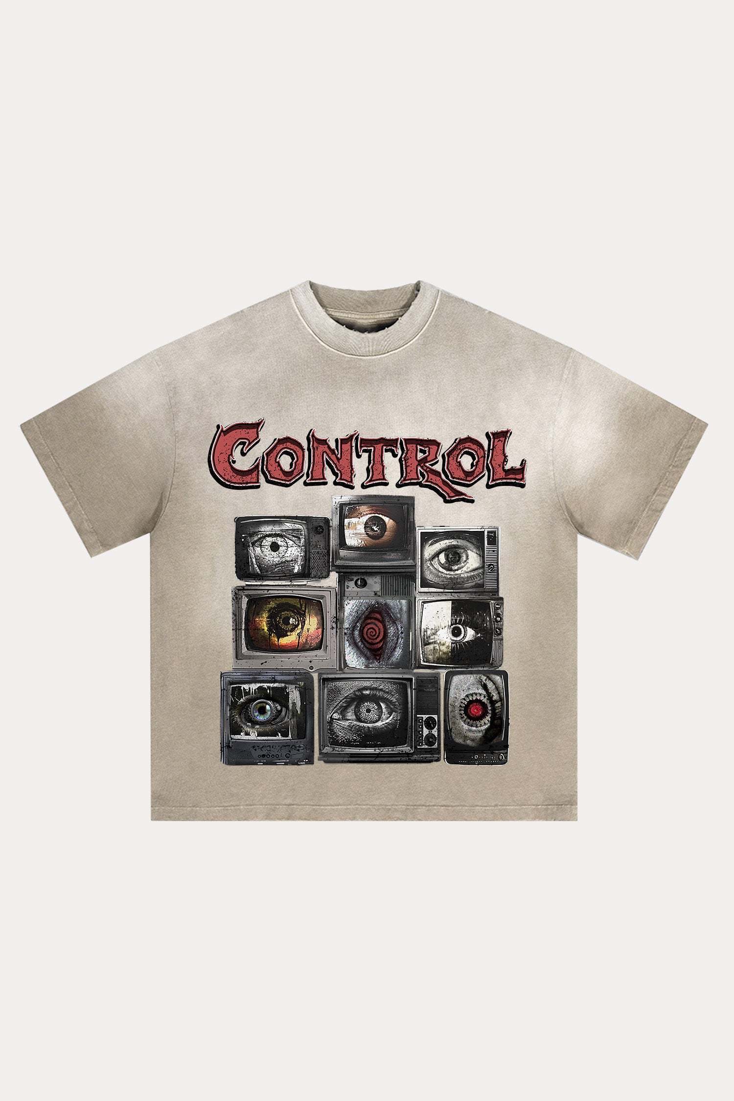 Evilnova Control Distressed Washed T-Shirt-Evilnova
