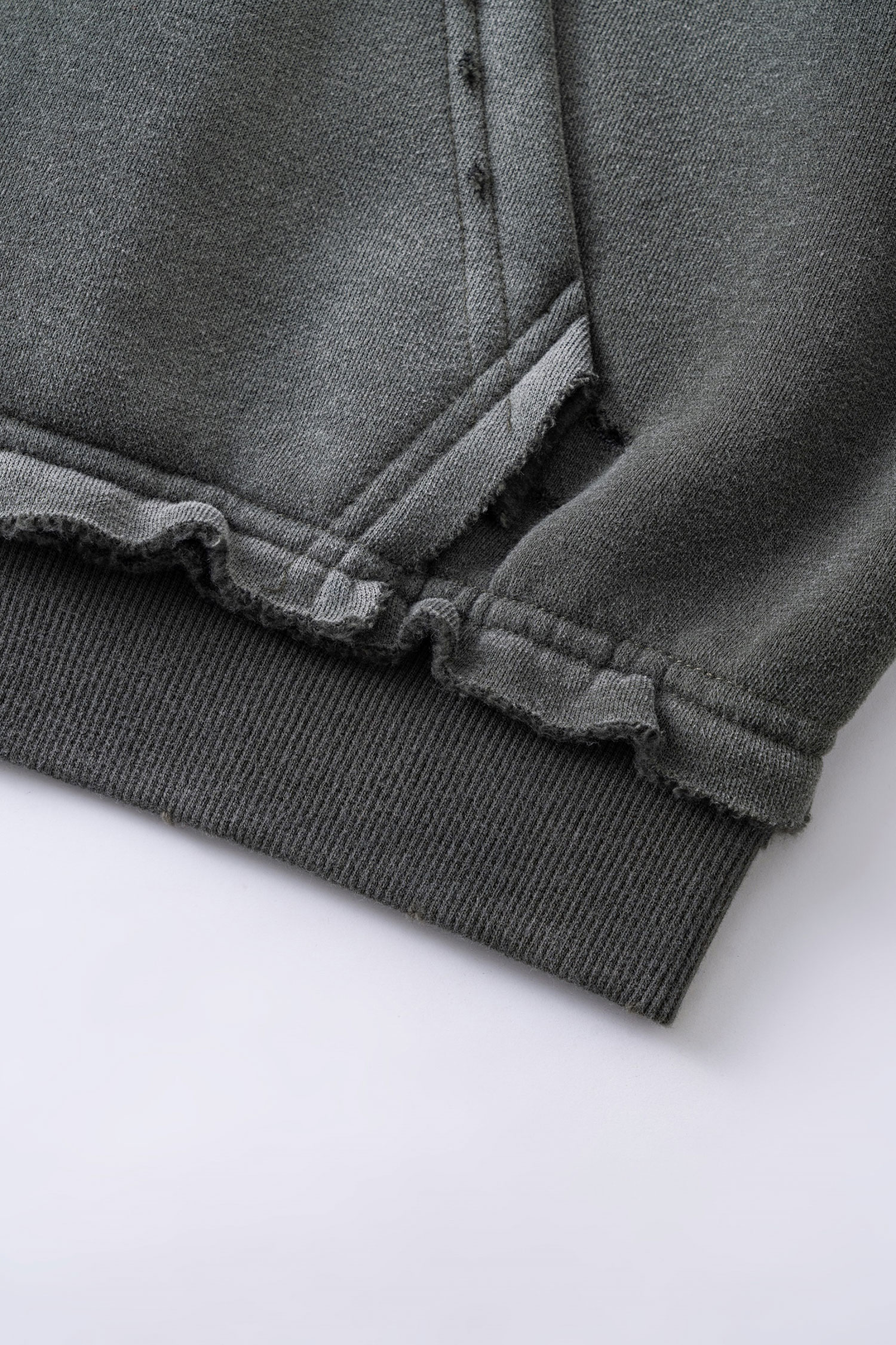 Evilnova BIKINI BOTTOM Distressed Washed Zipper Hoodie