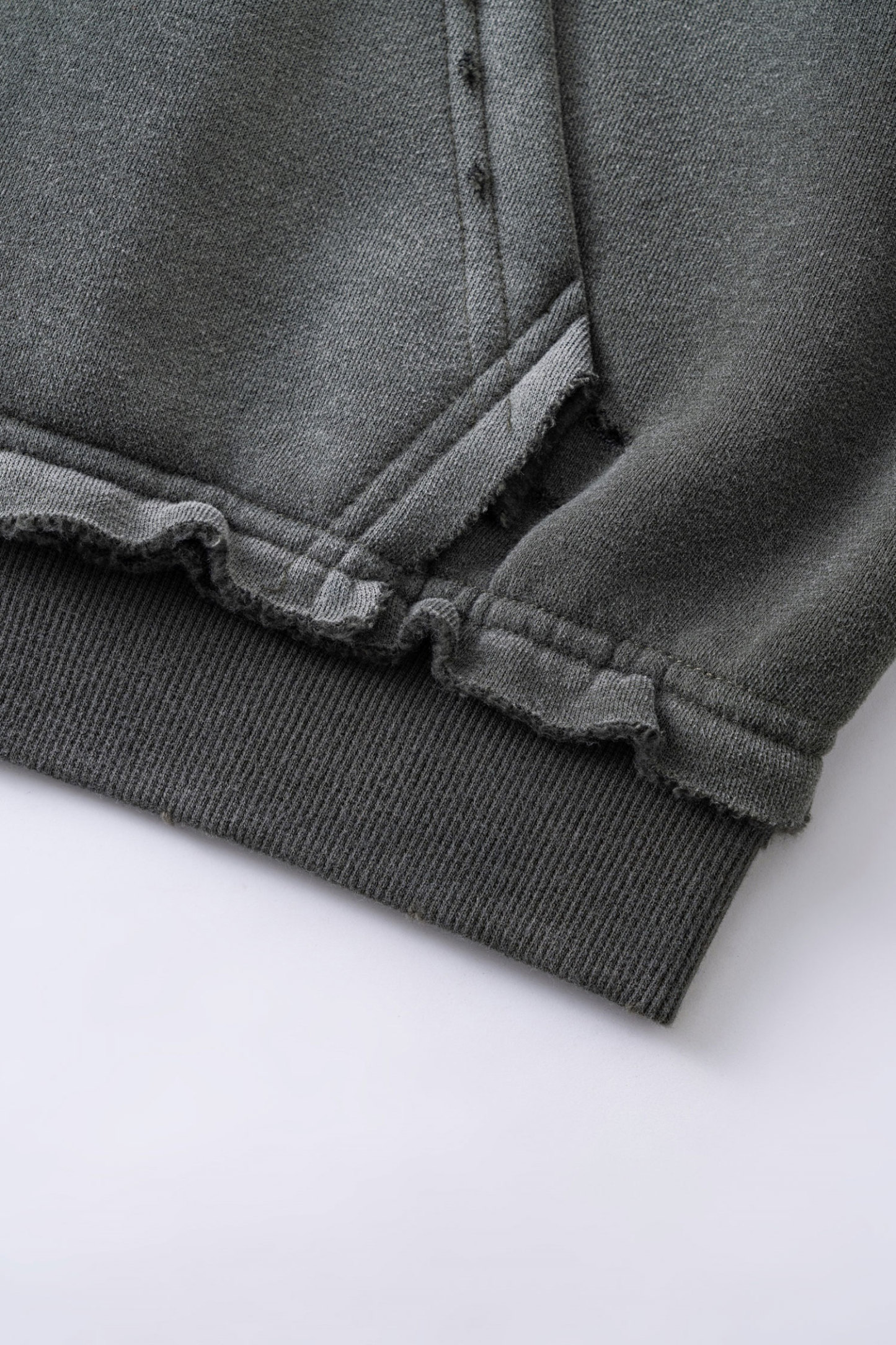 Evilnova BIKINI BOTTOM Distressed Washed Zipper Hoodie