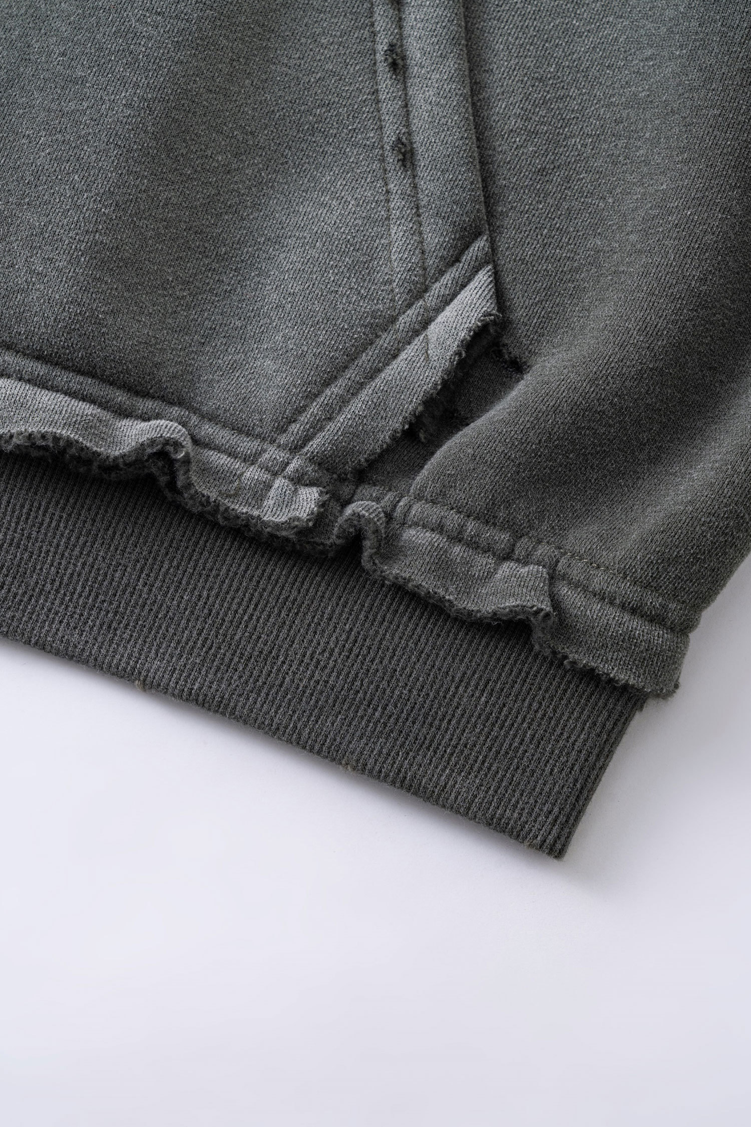 Evilnova BIKINI BOTTOM Distressed Washed Zipper Hoodie