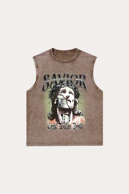 Evilnova Savior Washed Tank Top-Evilnova