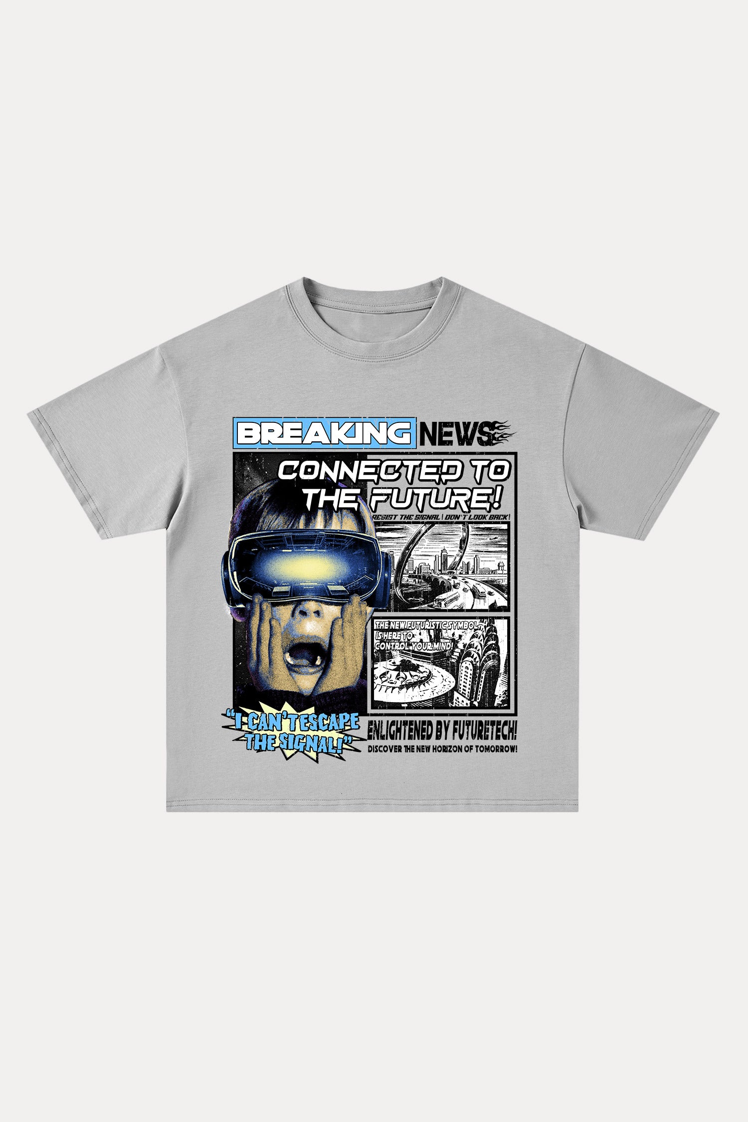 Evilnova Breaking News Cotton Oversize T-Shirt-Evilnova