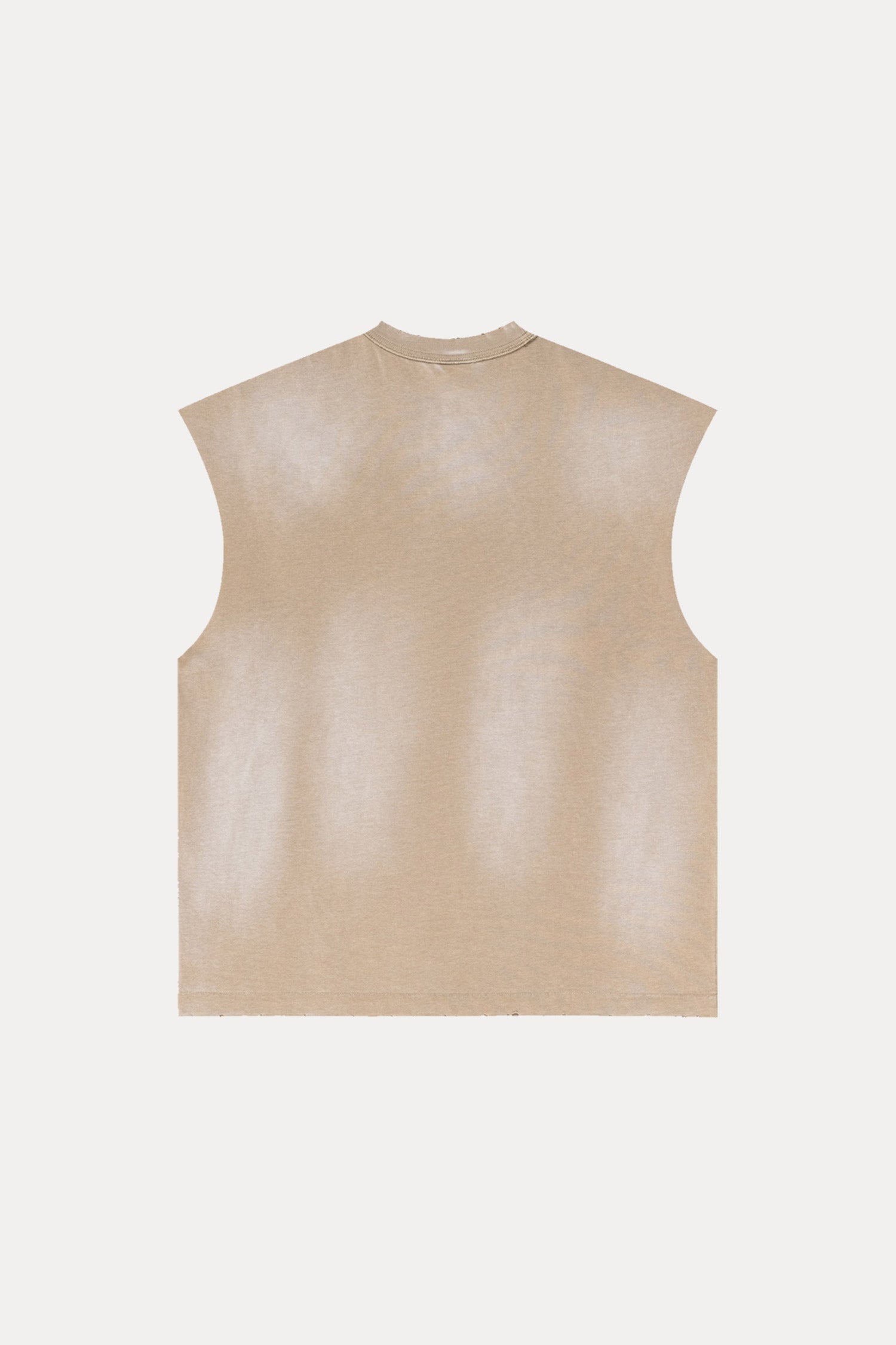 Evilnova Vintage Khaki Washed Distressed Tank Top & Sweatshorts Set-Evilnova