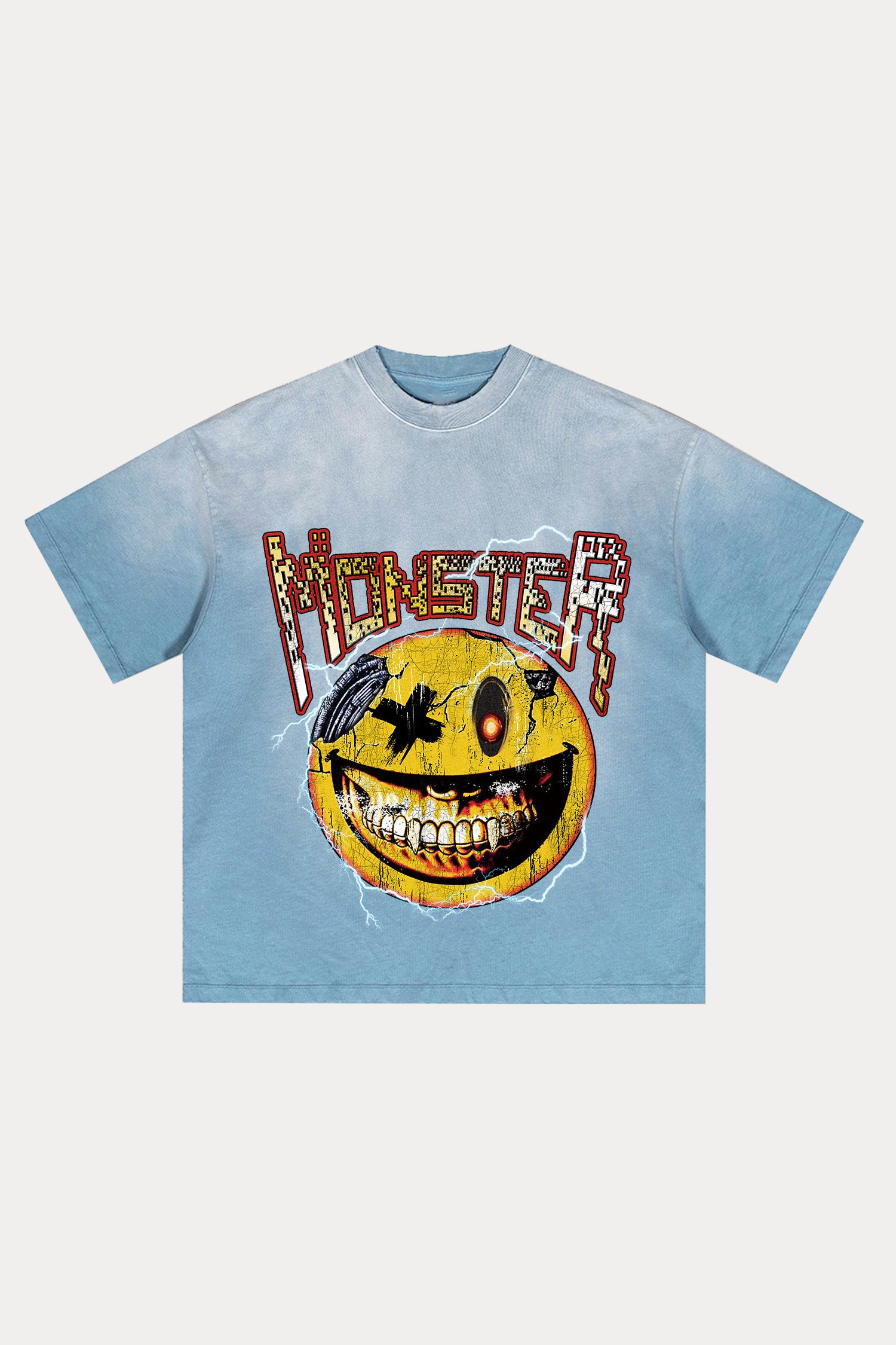 Evilnova Monster Distressed Washed T-Shirt-Evilnova