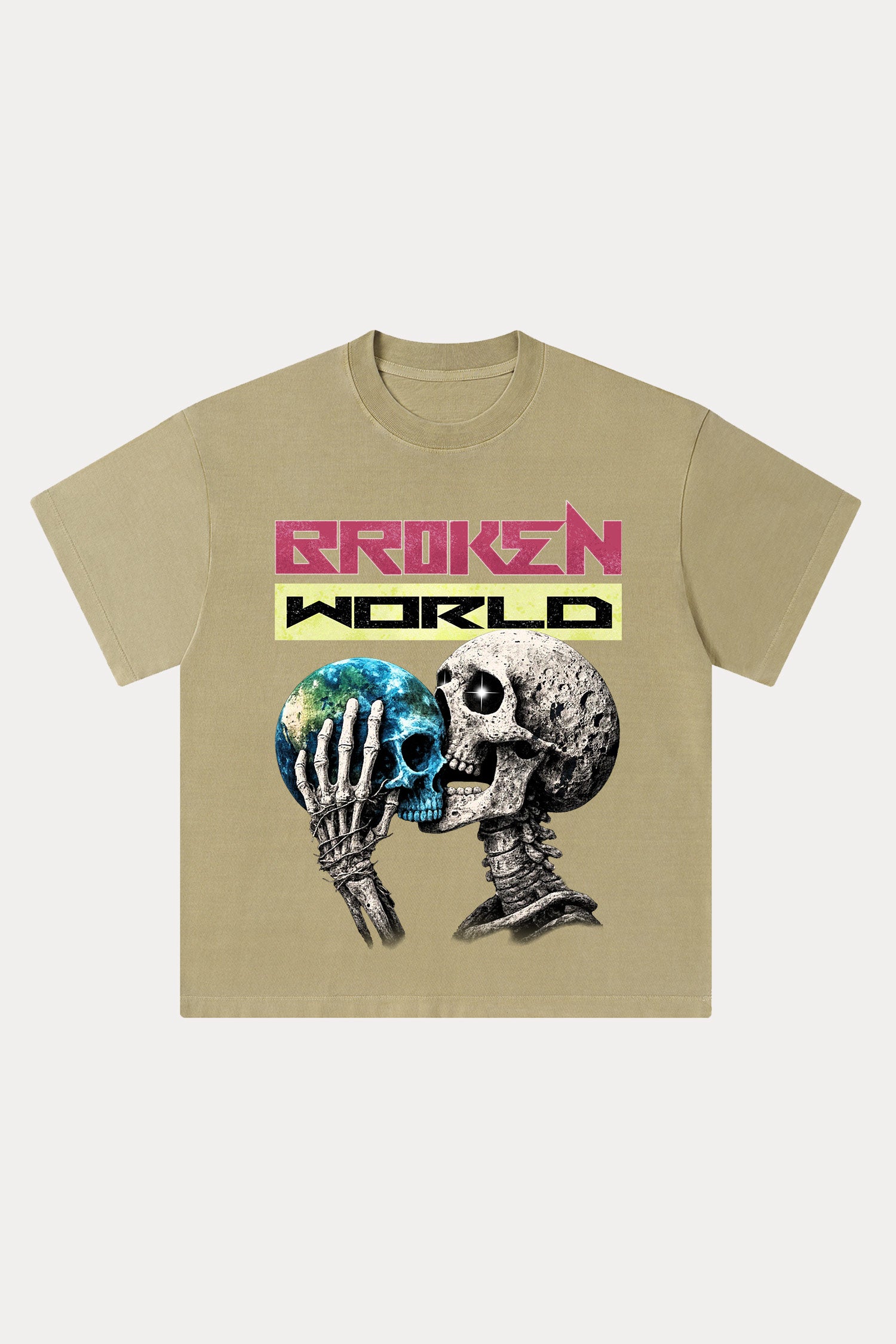 Evilnova Broken World Washed Streetwear T-Shirt-Evilnova