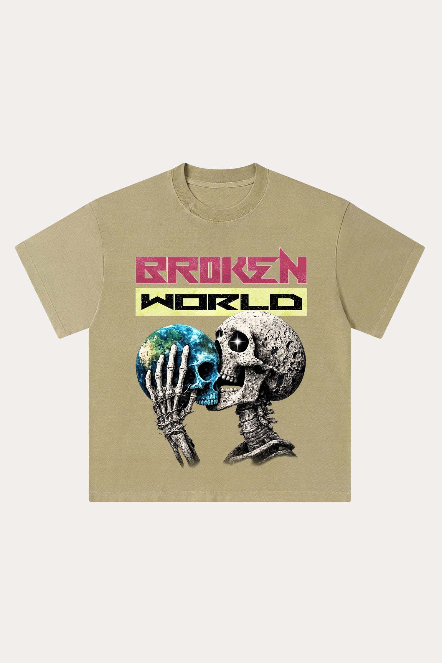 Evilnova Broken World Washed Streetwear T-Shirt-Evilnova