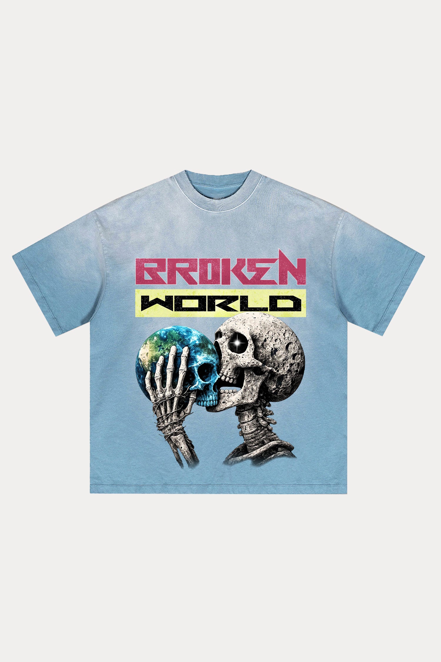 Evilnova Broken World Distressed Washed T-Shirt-Evilnova