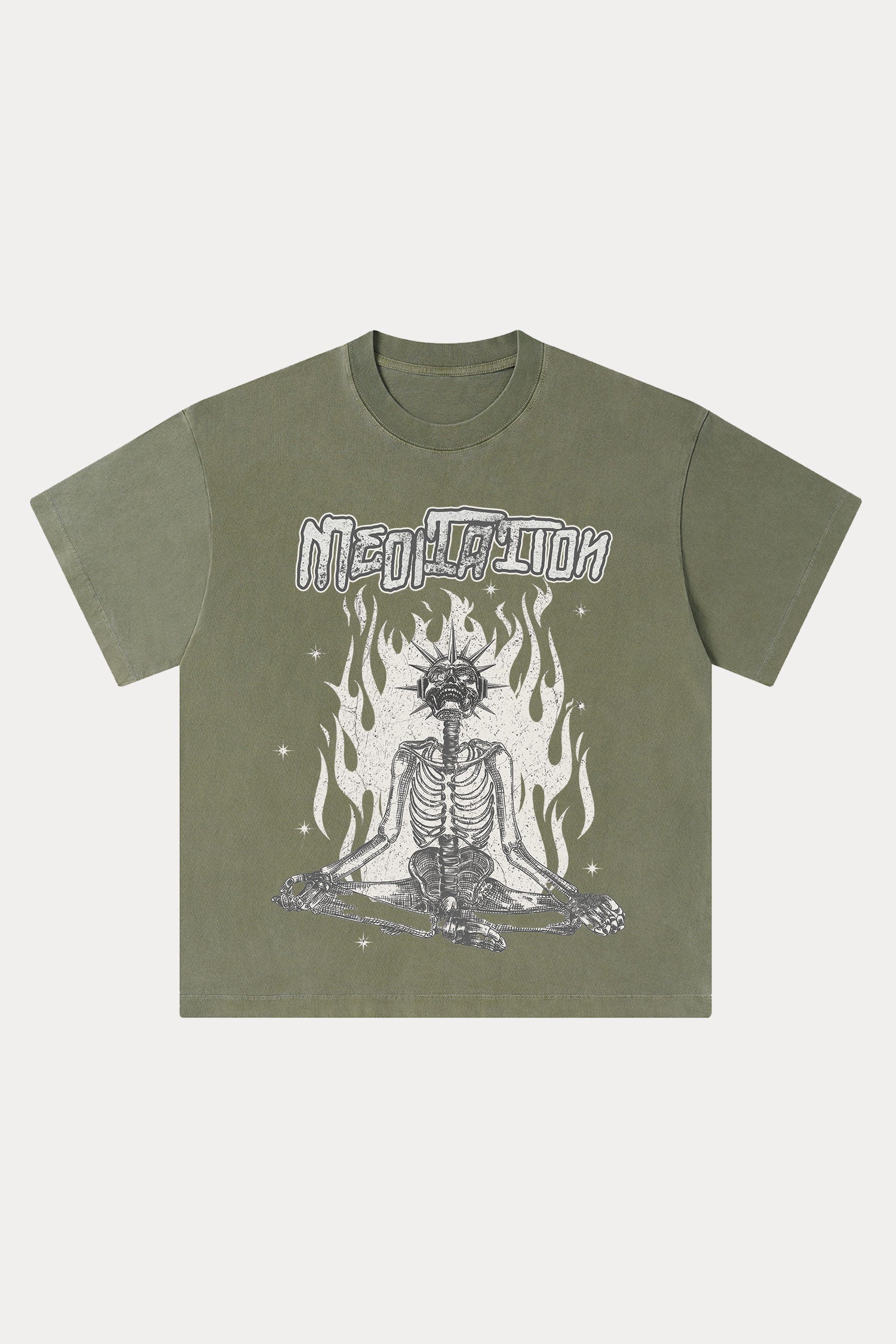 Evilnova Meditation Washed Streetwear T-Shirt-Evilnova