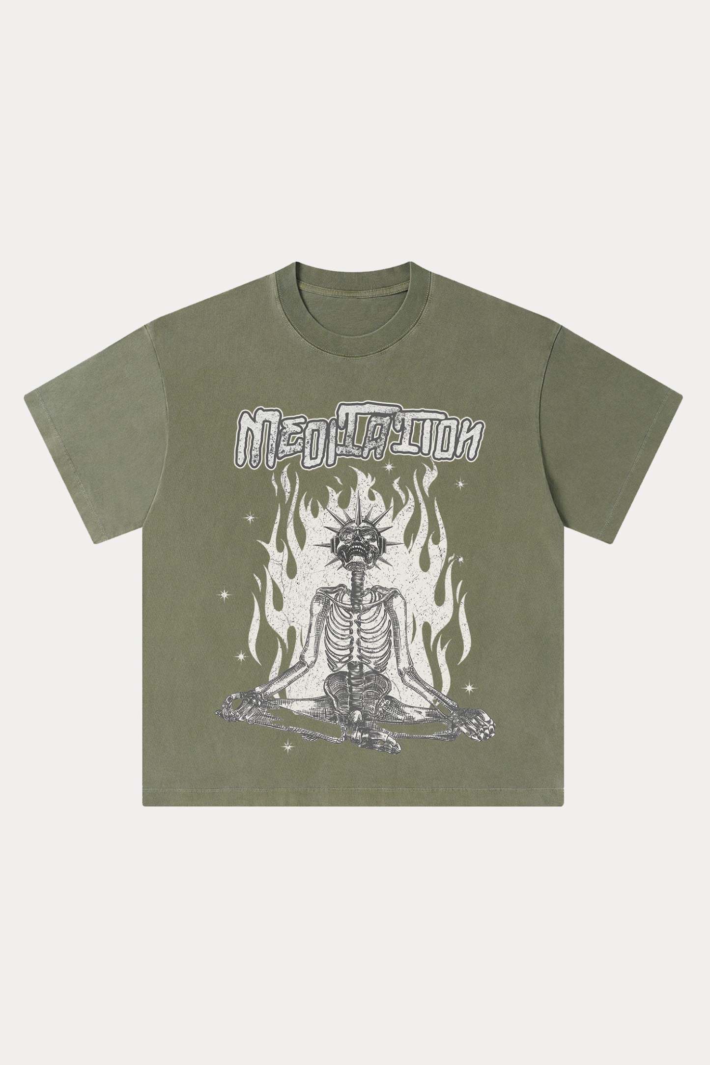 Evilnova Meditation Washed Streetwear T-Shirt-Evilnova