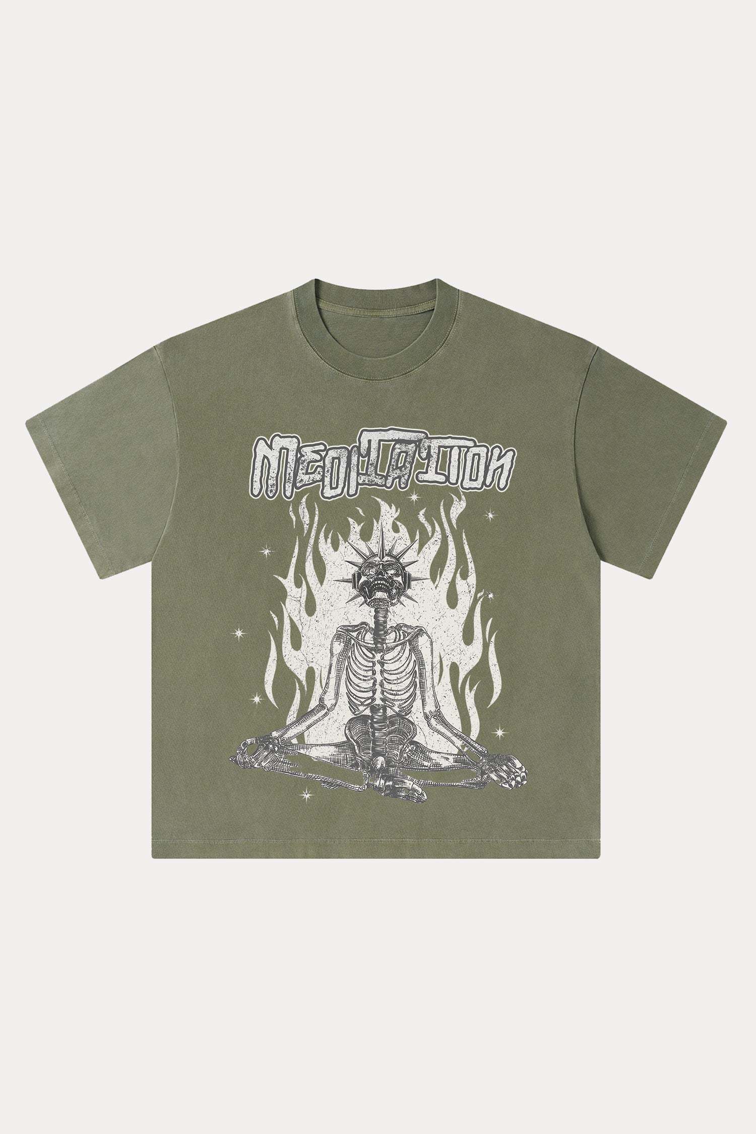 Evilnova Meditation Washed Streetwear T-Shirt-Evilnova