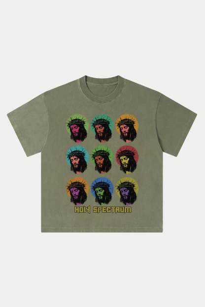 Evilnova Holy Spectrum Washed Streetwear T-Shirt-Evilnova