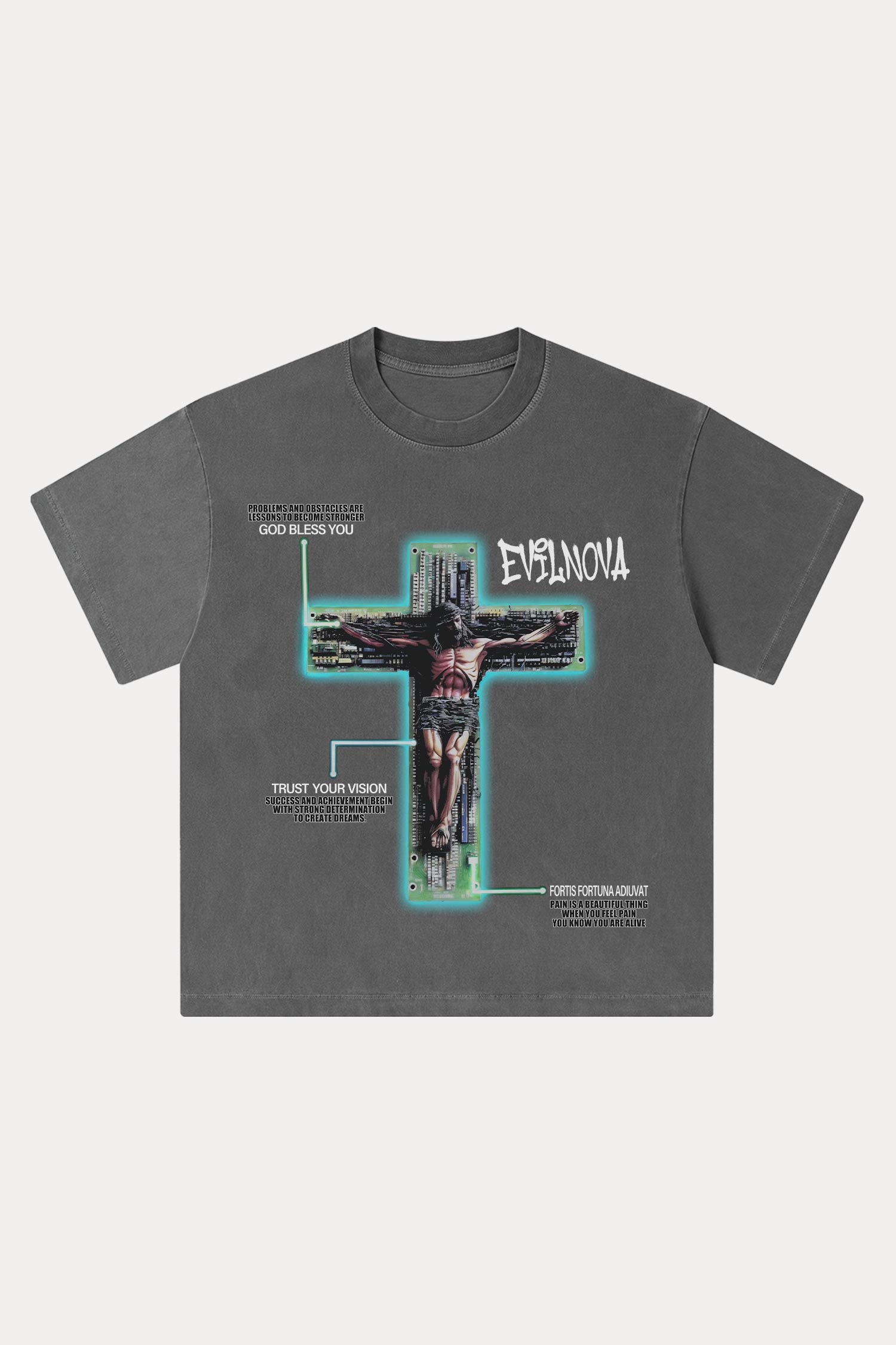 Evilnova We All Need Good Washed Streetwear T-Shirt-Evilnova