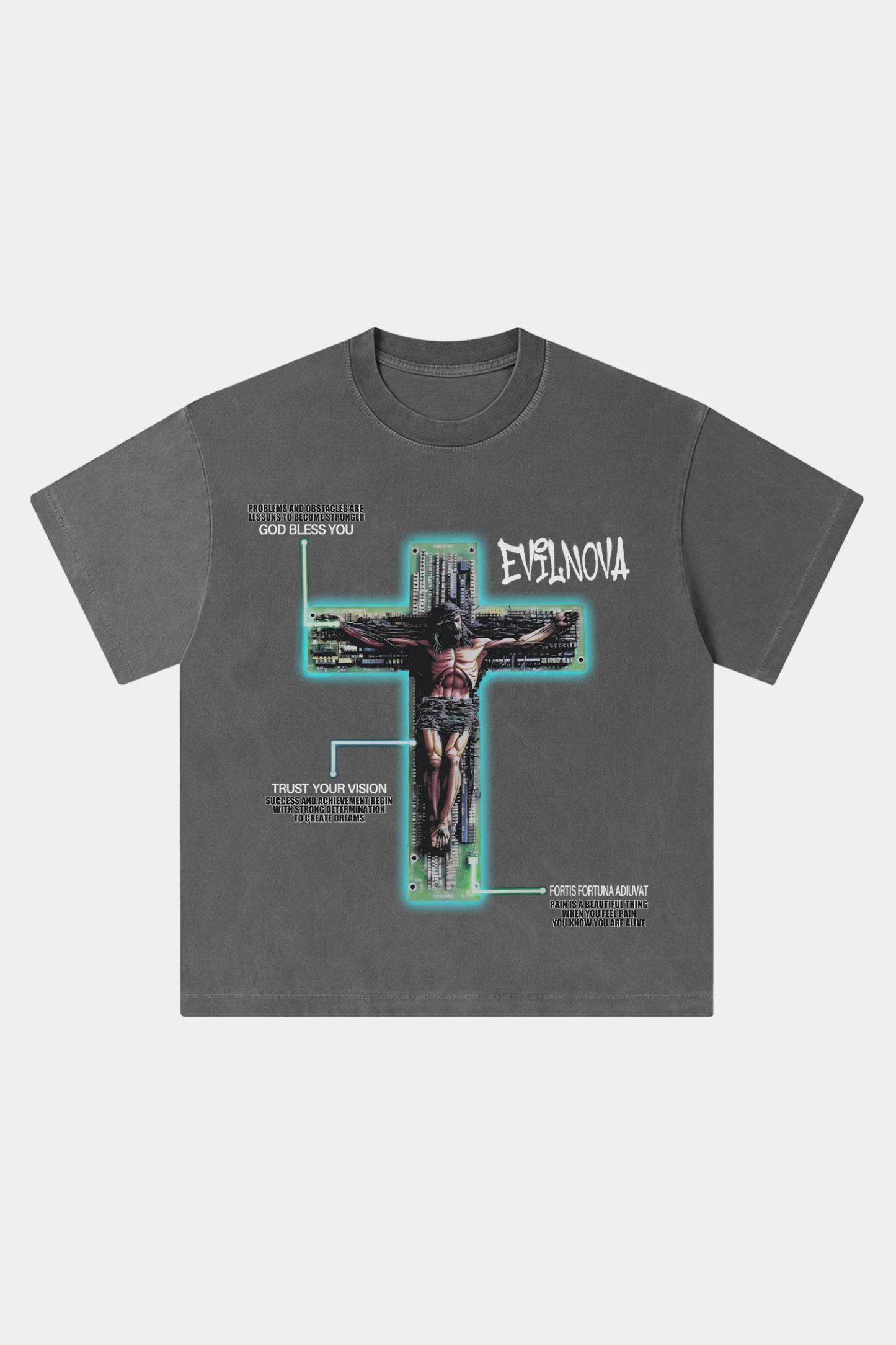 Evilnova We All Need Good Washed Streetwear T-Shirt-Evilnova