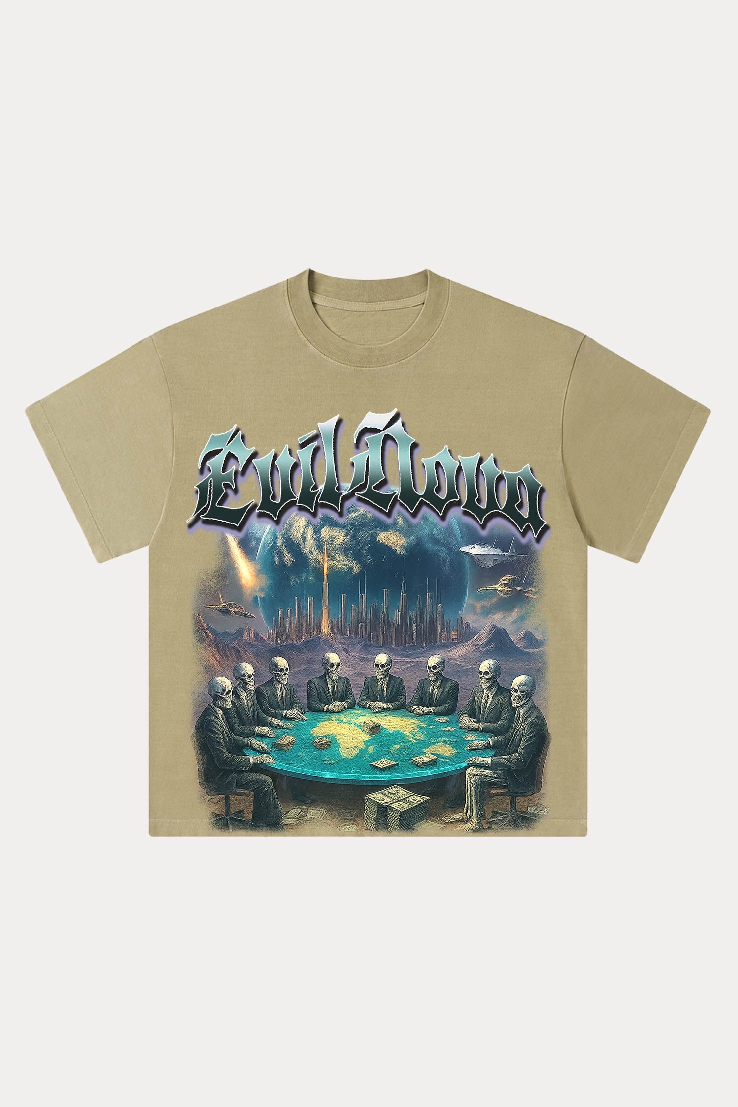 Evilnova Meeting Washed Streetwear T-Shirt-Evilnova