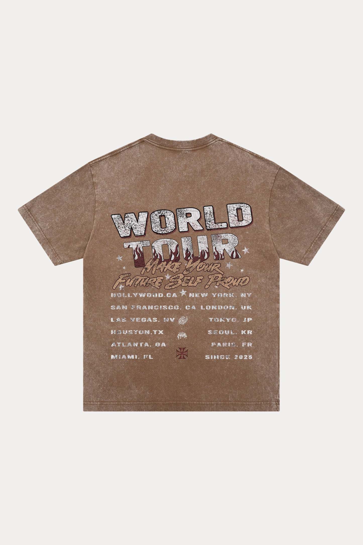 Evilnova World Tour Washed Streetwear T-Shirt-Evilnova