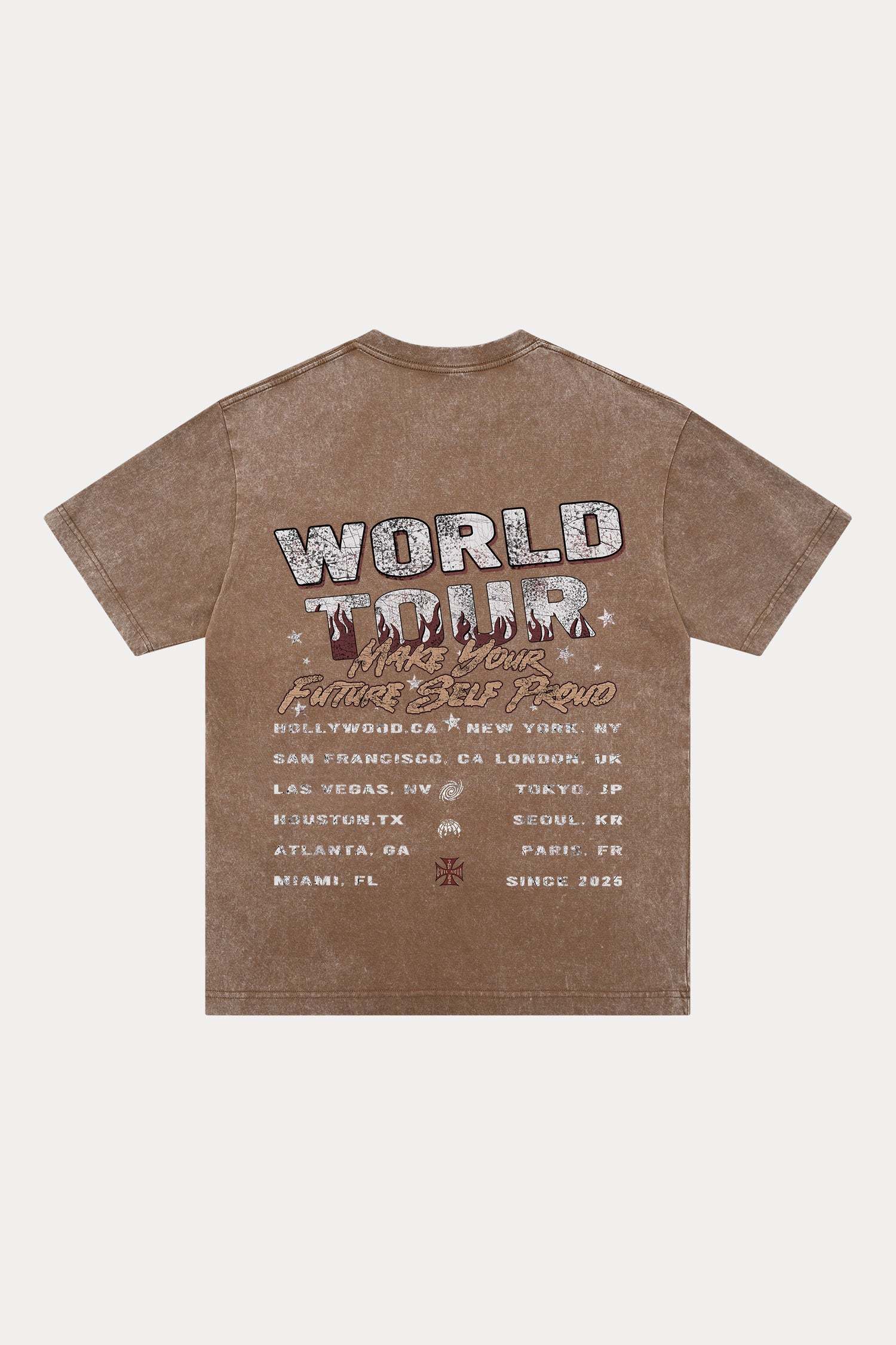Evilnova World Tour Washed Streetwear T-Shirt-Evilnova