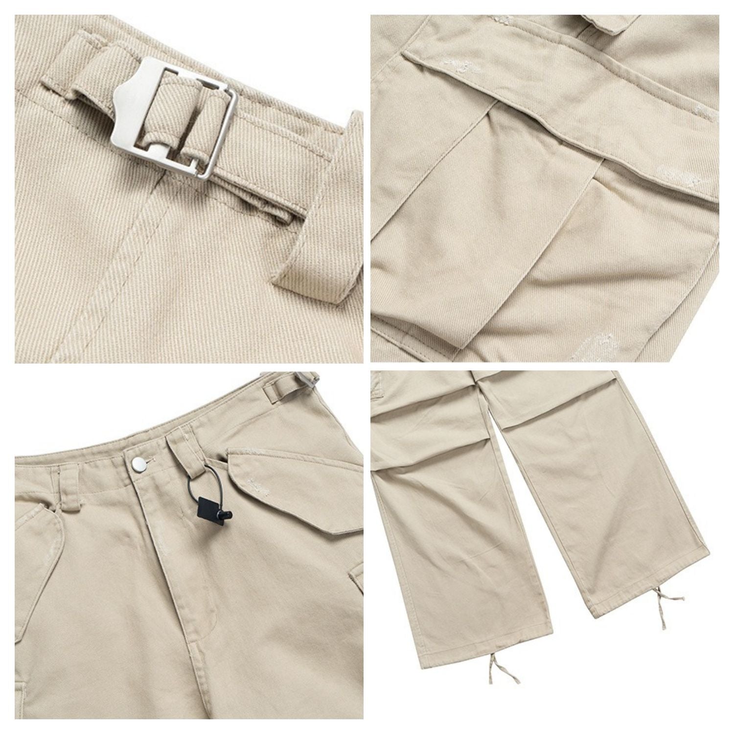 Evilnova Apricot Multi-Pocket Baggy Cargo Pants-Evilnova