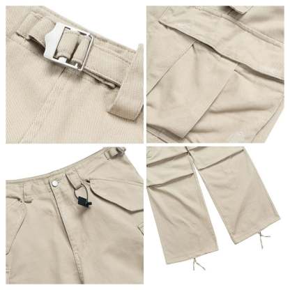 Evilnova Apricot Multi-Pocket Baggy Cargo Pants-Evilnova
