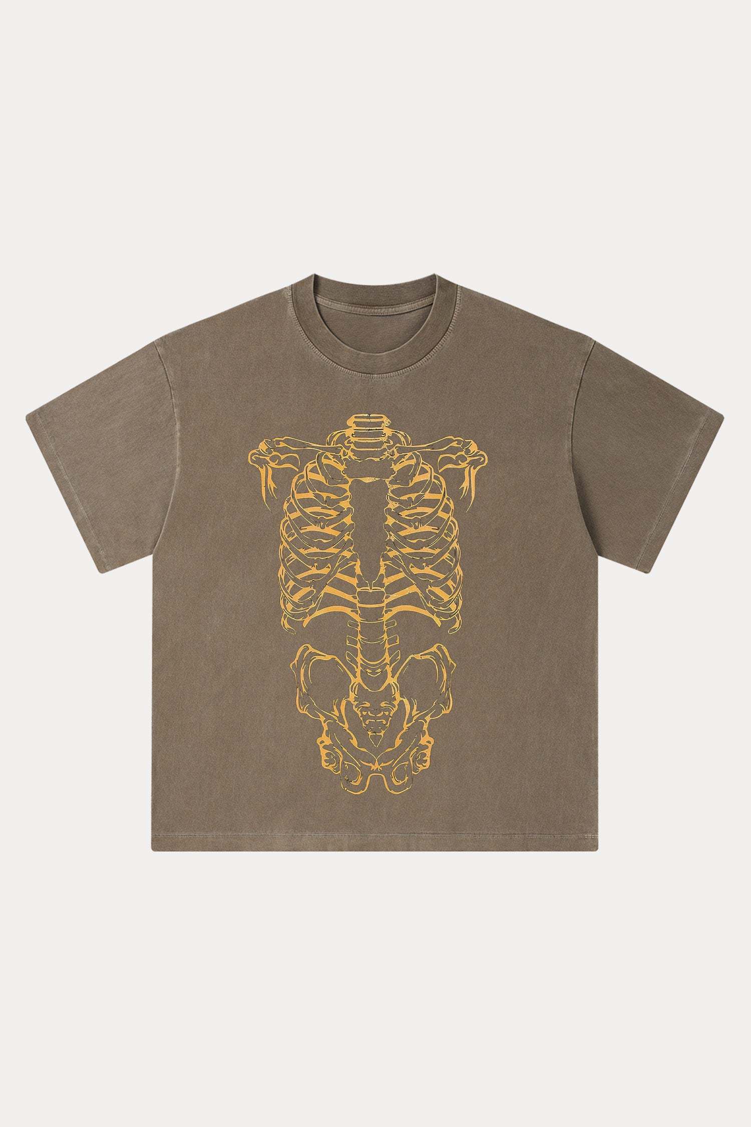 Evilnova Human Skeleton Washed Streetwear T-Shirt-Evilnova