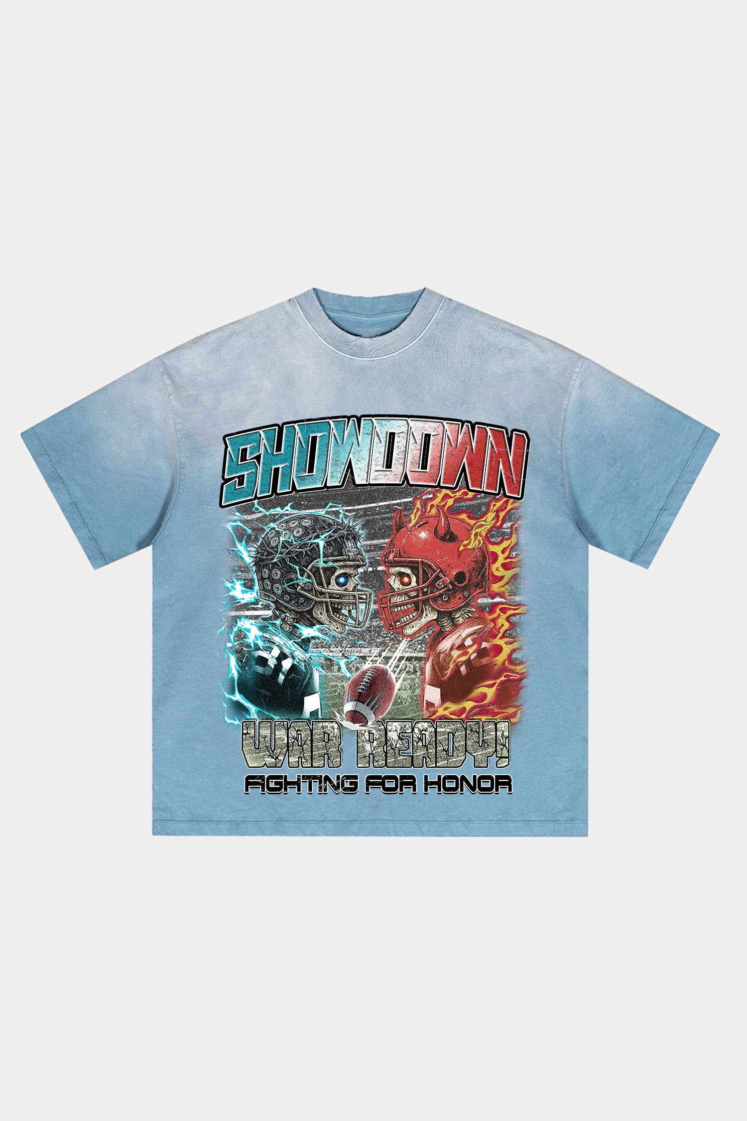 Evilnova Showdown Distressed Washed T-Shirt-Evilnova