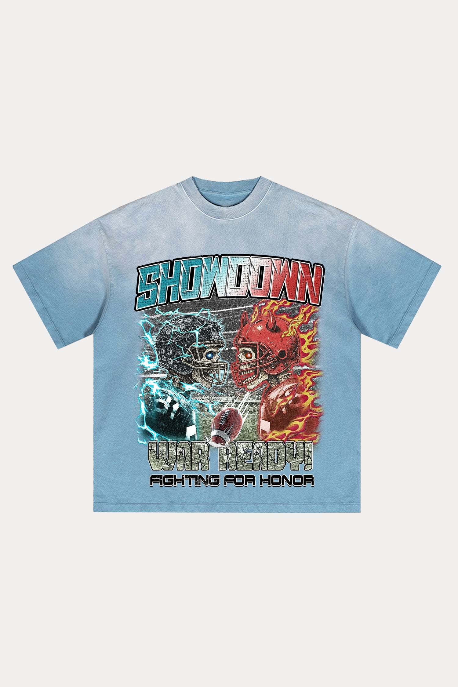 Evilnova Showdown Distressed Washed T-Shirt-Evilnova