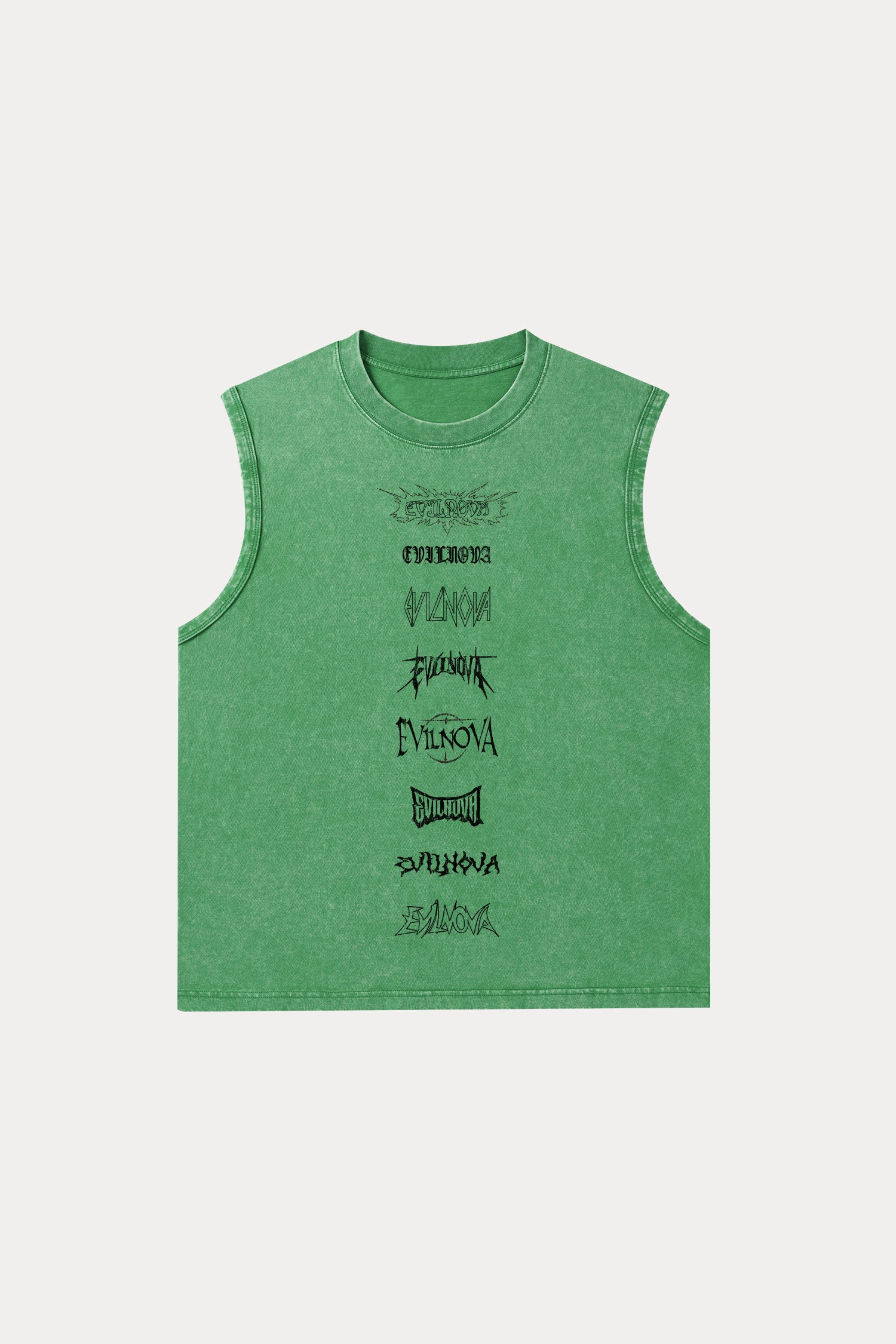 Evilnova Multi  Logo Washed Tank Top-Evilnova