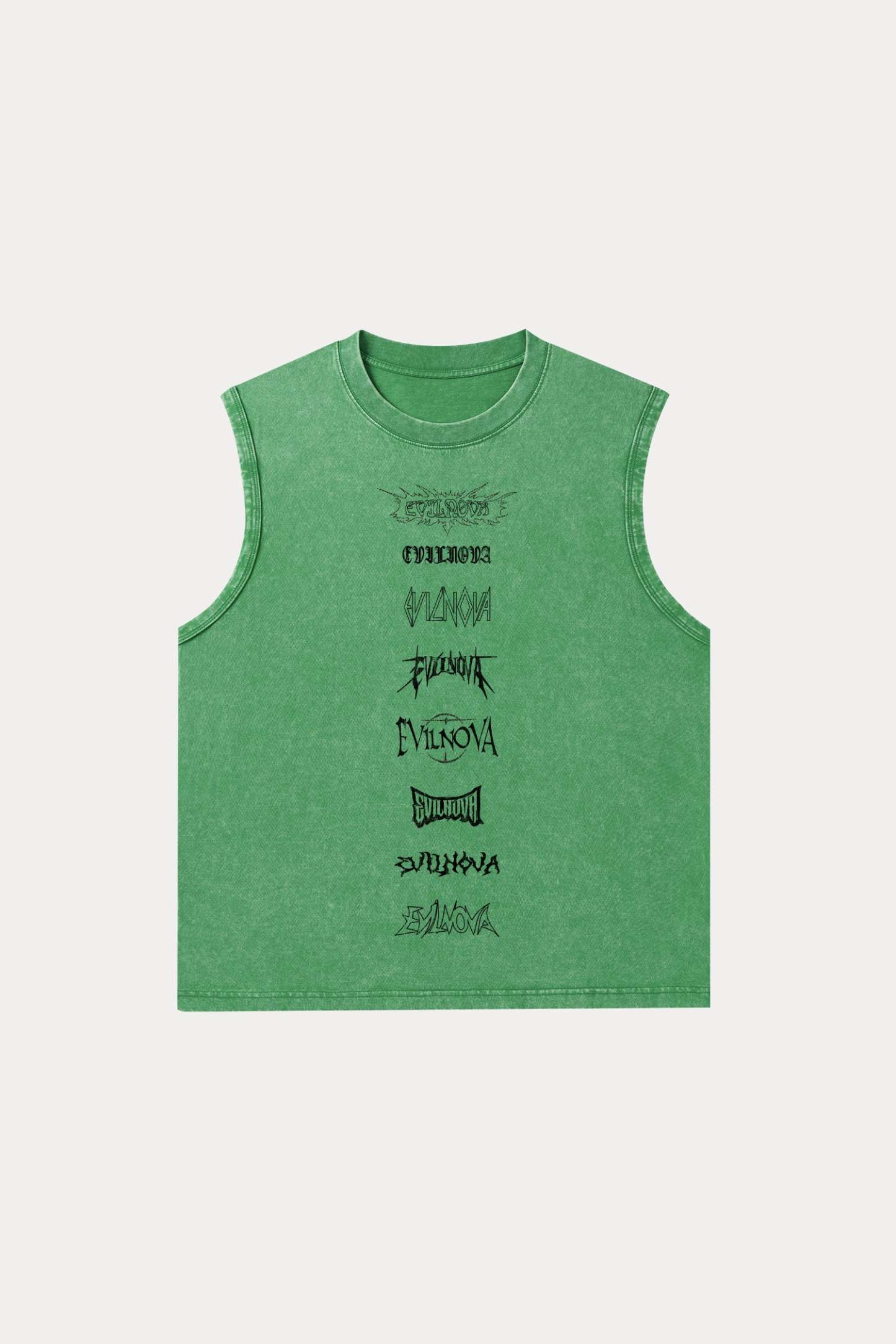 Evilnova Multi  Logo Washed Tank Top-Evilnova