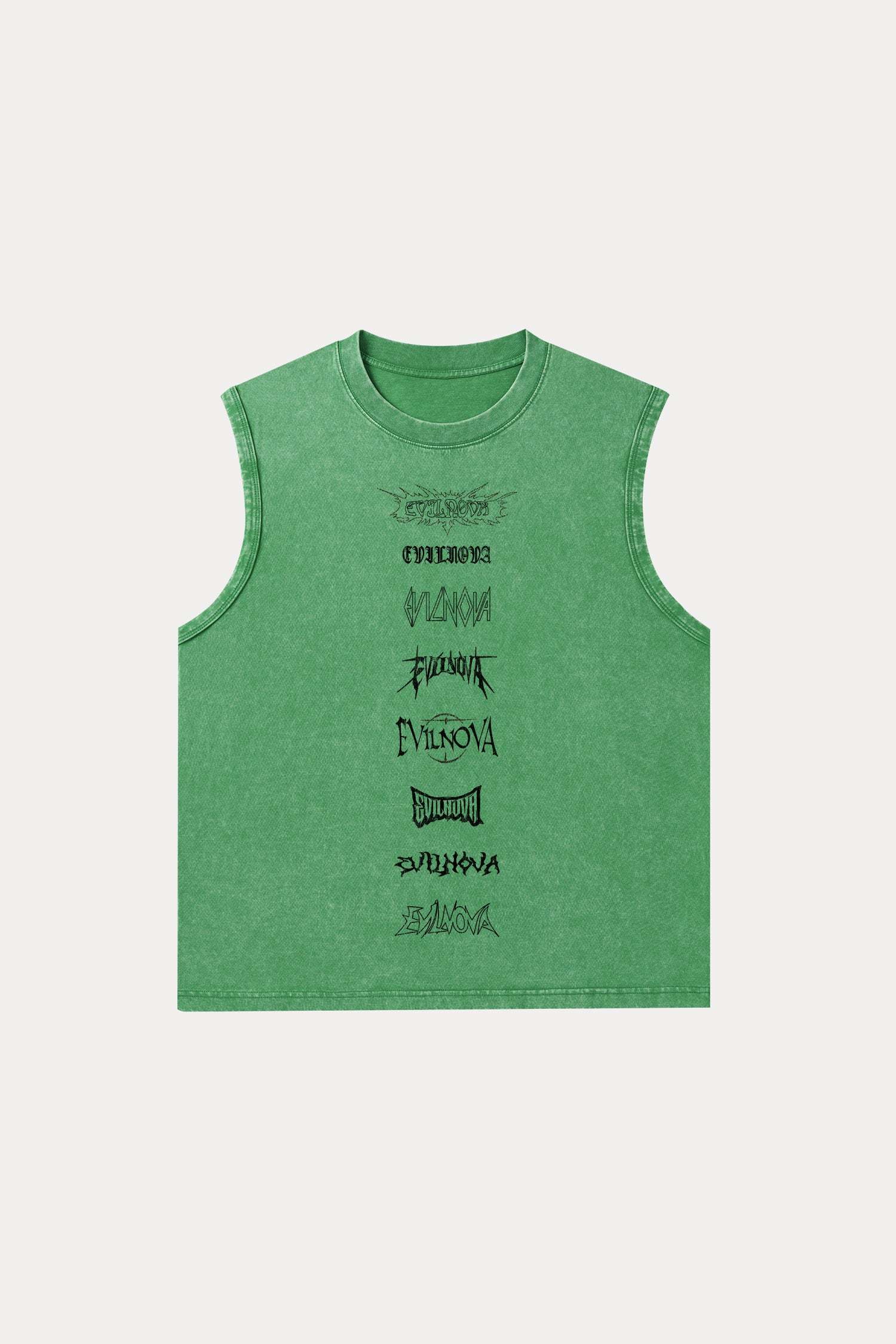 Evilnova Multi  Logo Washed Tank Top-Evilnova