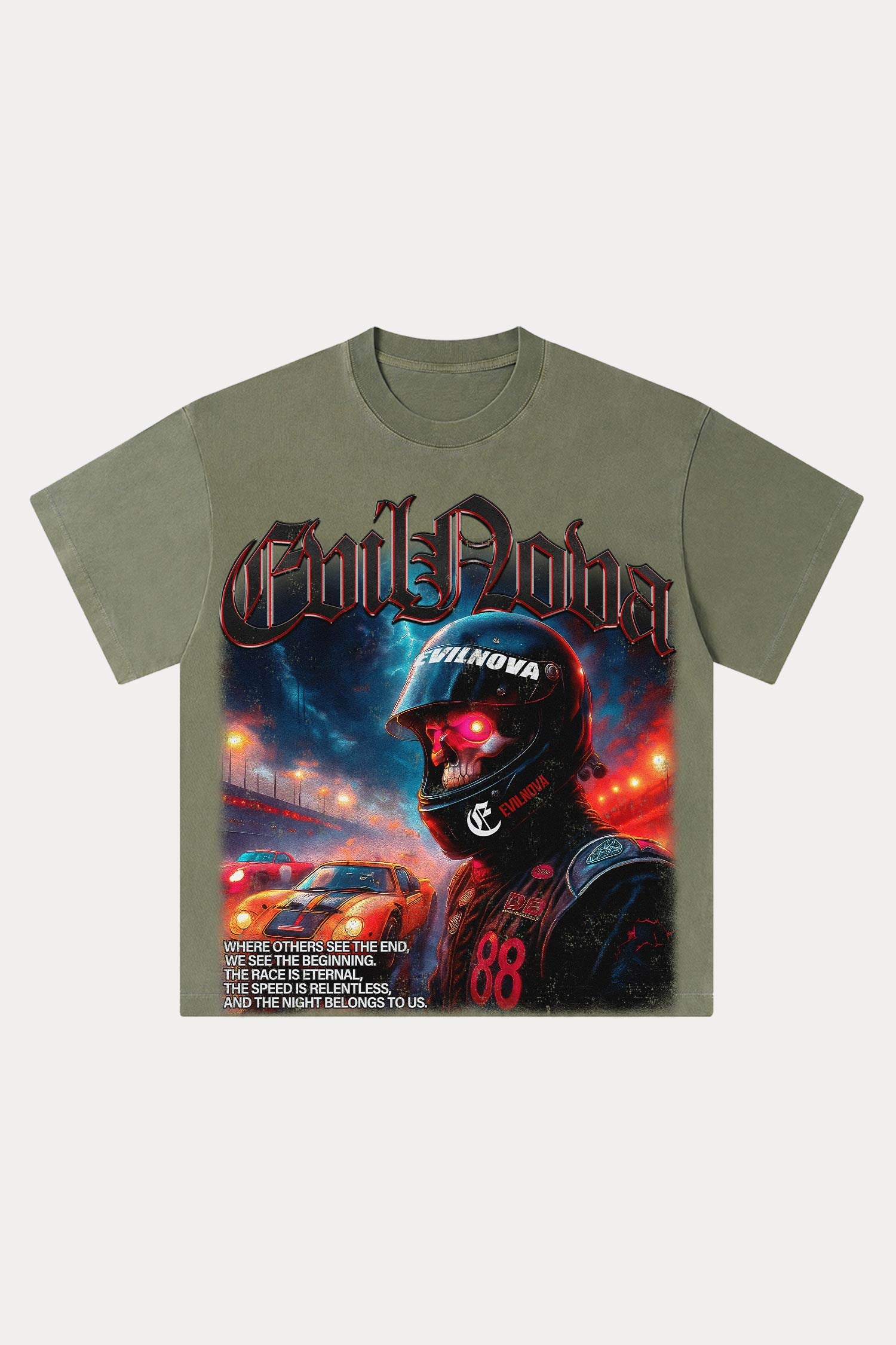 Evilnova The Race Is Eternal Washed Streetwear T-Shirt-Evilnova