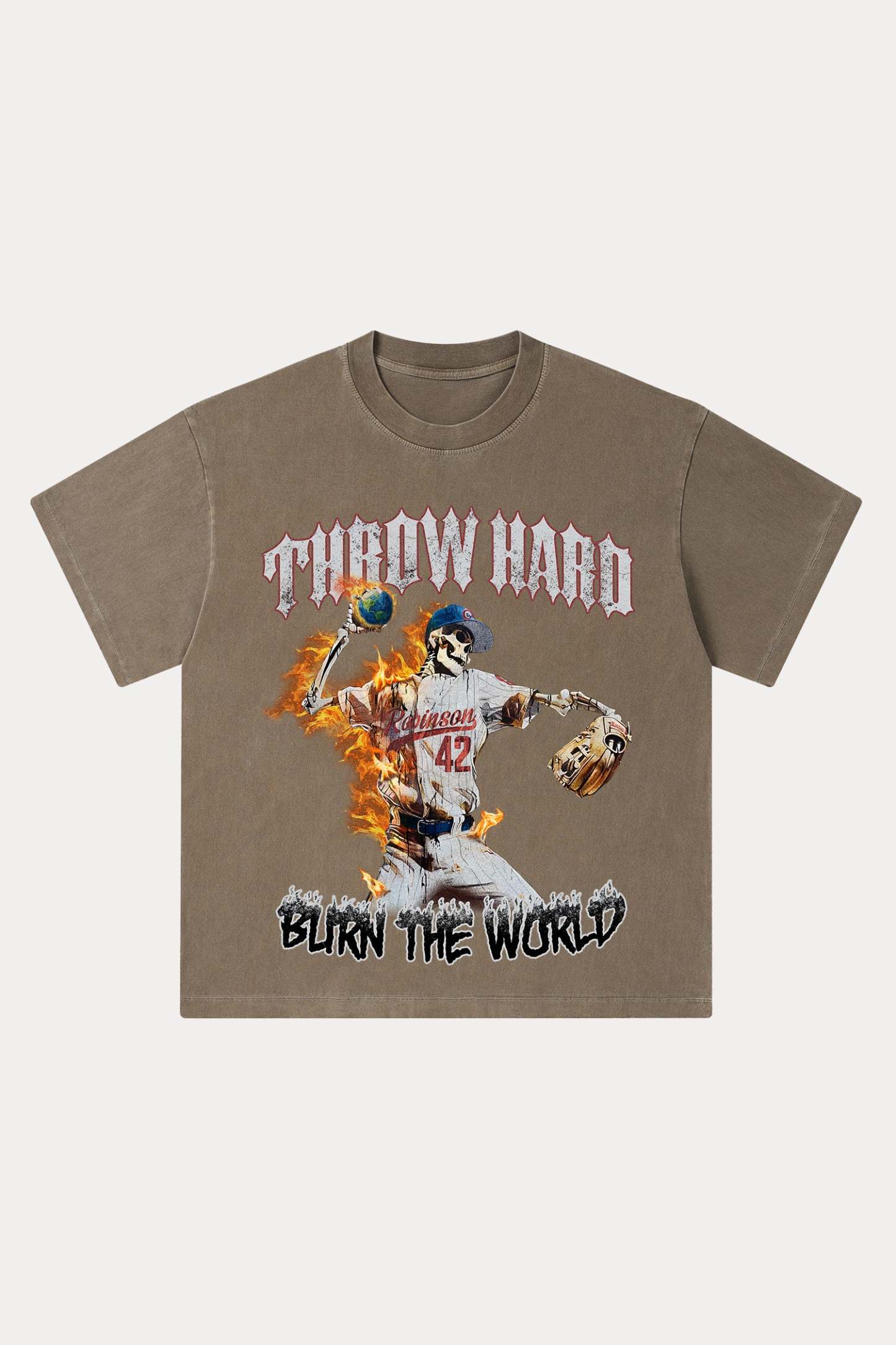 Evilnova Throw Hard Washed Streetwear T-Shirt-Evilnova