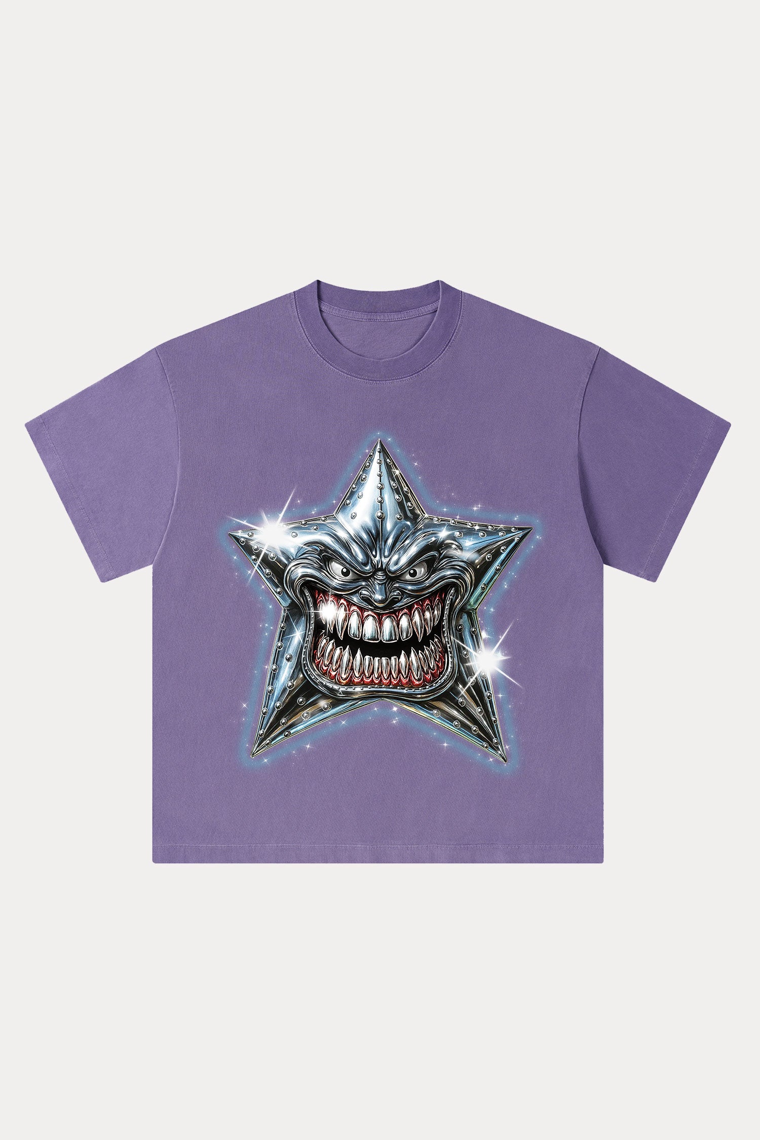 Evilnova Madness Star Washed Streetwear T-Shirt-Evilnova