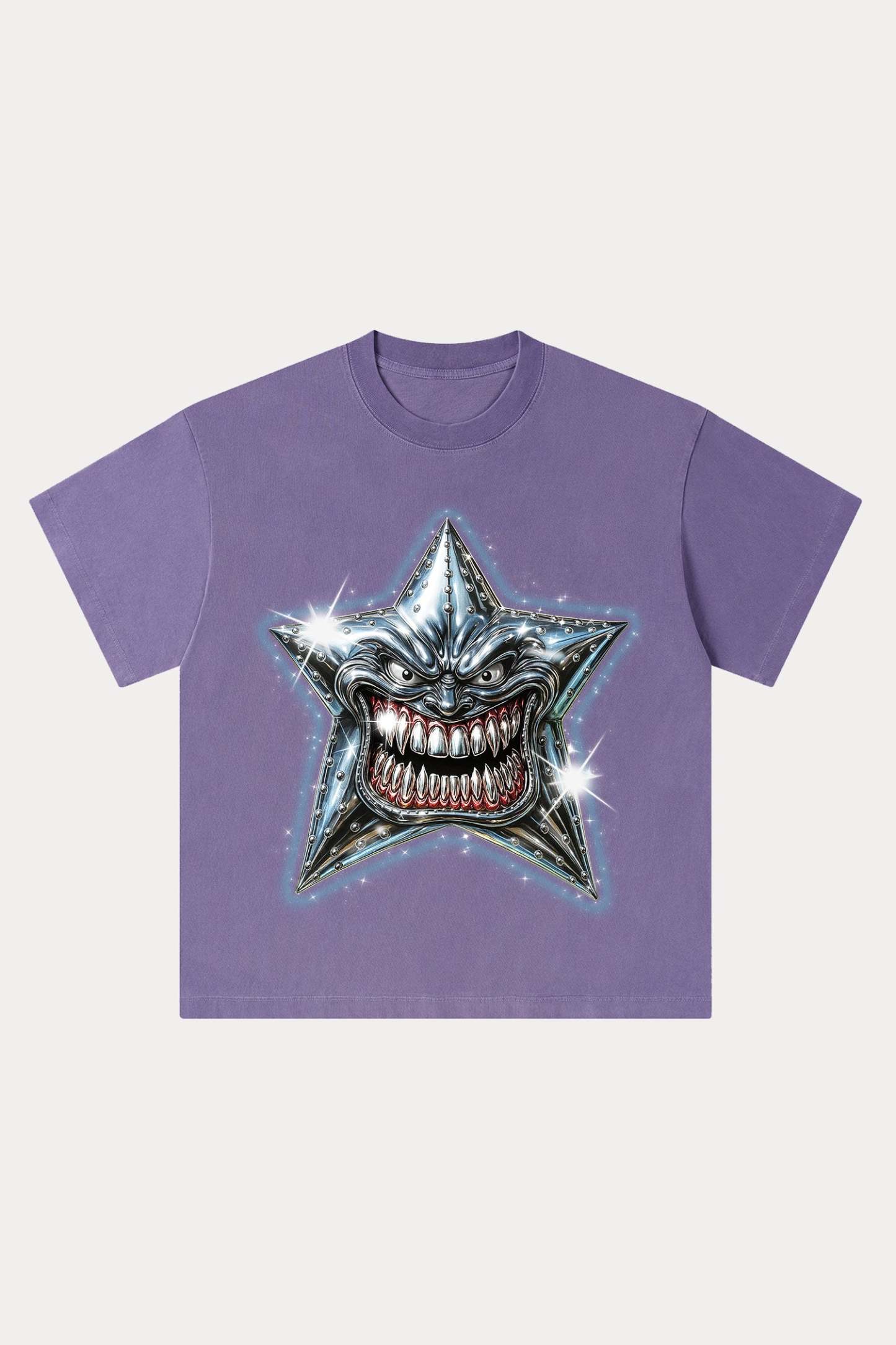 Evilnova Madness Star Washed Streetwear T-Shirt-Evilnova