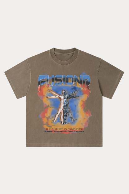 Evilnova Fusionr Washed Streetwear T-Shirt-Evilnova