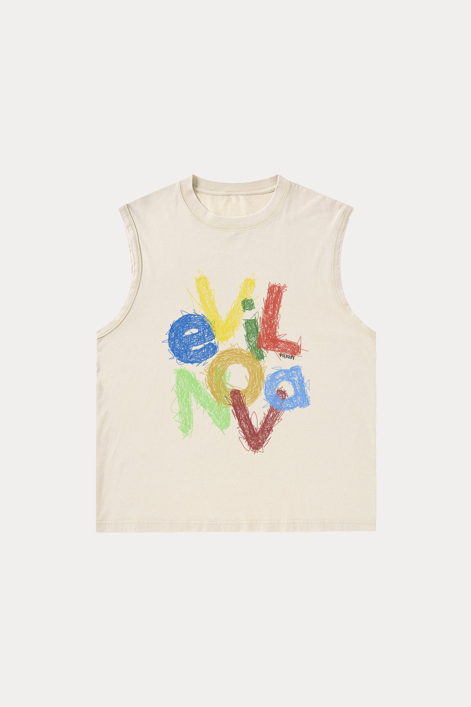 Evilnova Scrawl Logo Washed Tank Top-Evilnova