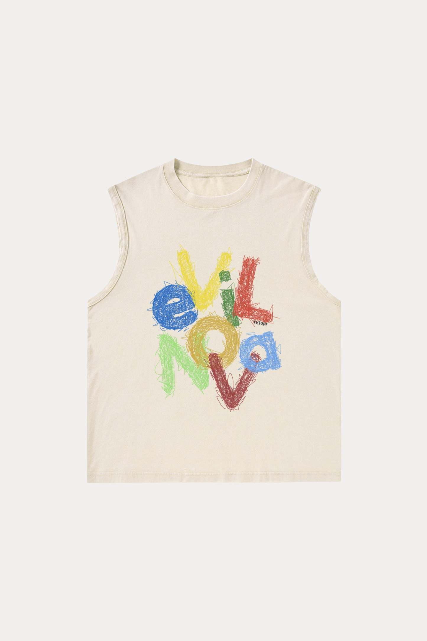 Evilnova Scrawl Logo Washed Tank Top-Evilnova