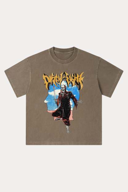 Evilnova Death Grip Washed Streetwear T-Shirt-Evilnova