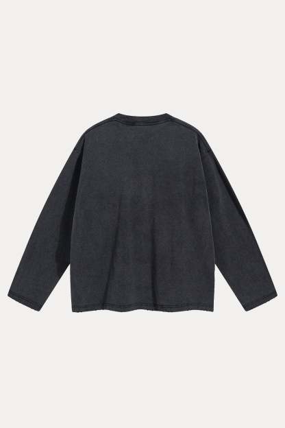 Evilnova Broken World Distressed Washed Long Sleeve Tee-Evilnova