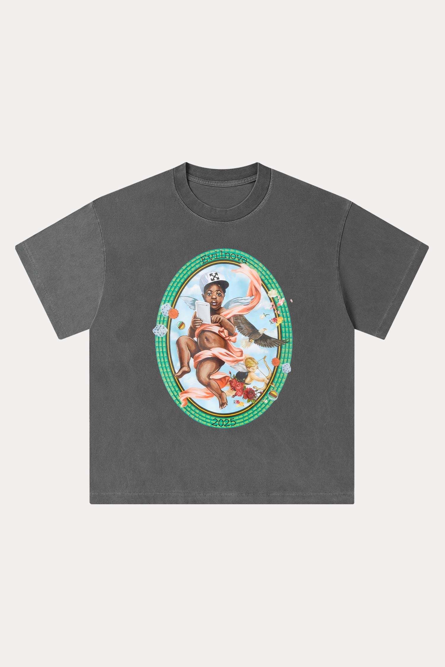 Evilnova Sacred Art Washed Streetwear T-Shirt-Evilnova