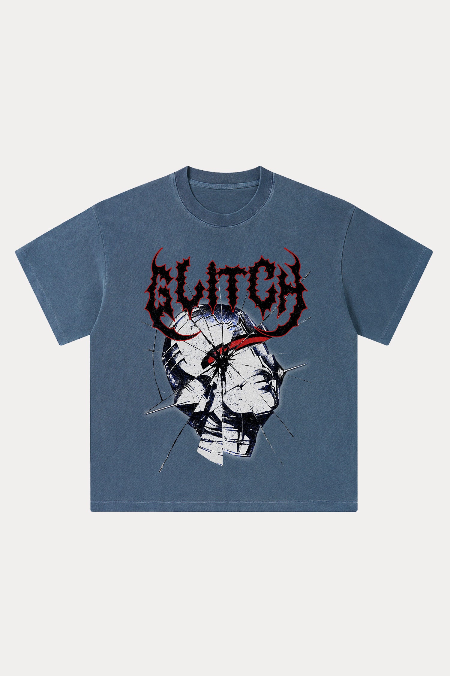 Evilnova Glitch Washed Streetwear T-Shirt-Evilnova