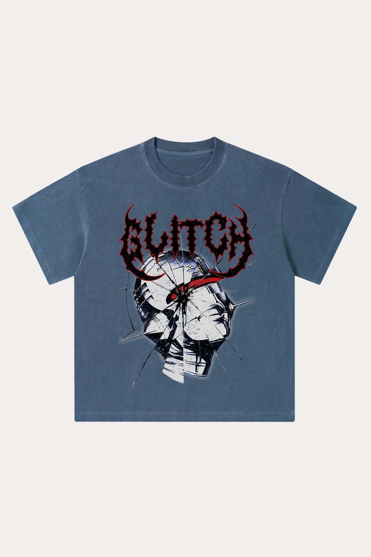 Evilnova Glitch Washed Streetwear T-Shirt-Evilnova