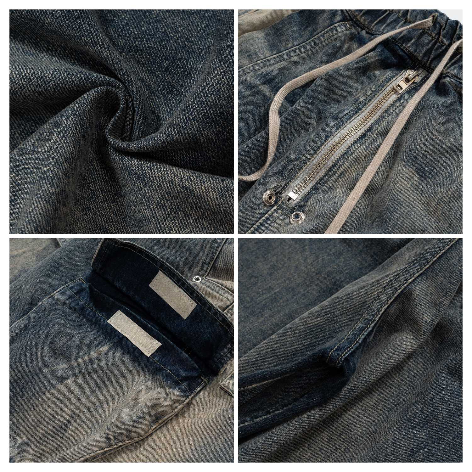 Evilnova RO Style  Multi-Pocket Washed Baggy Jeans-Evilnova