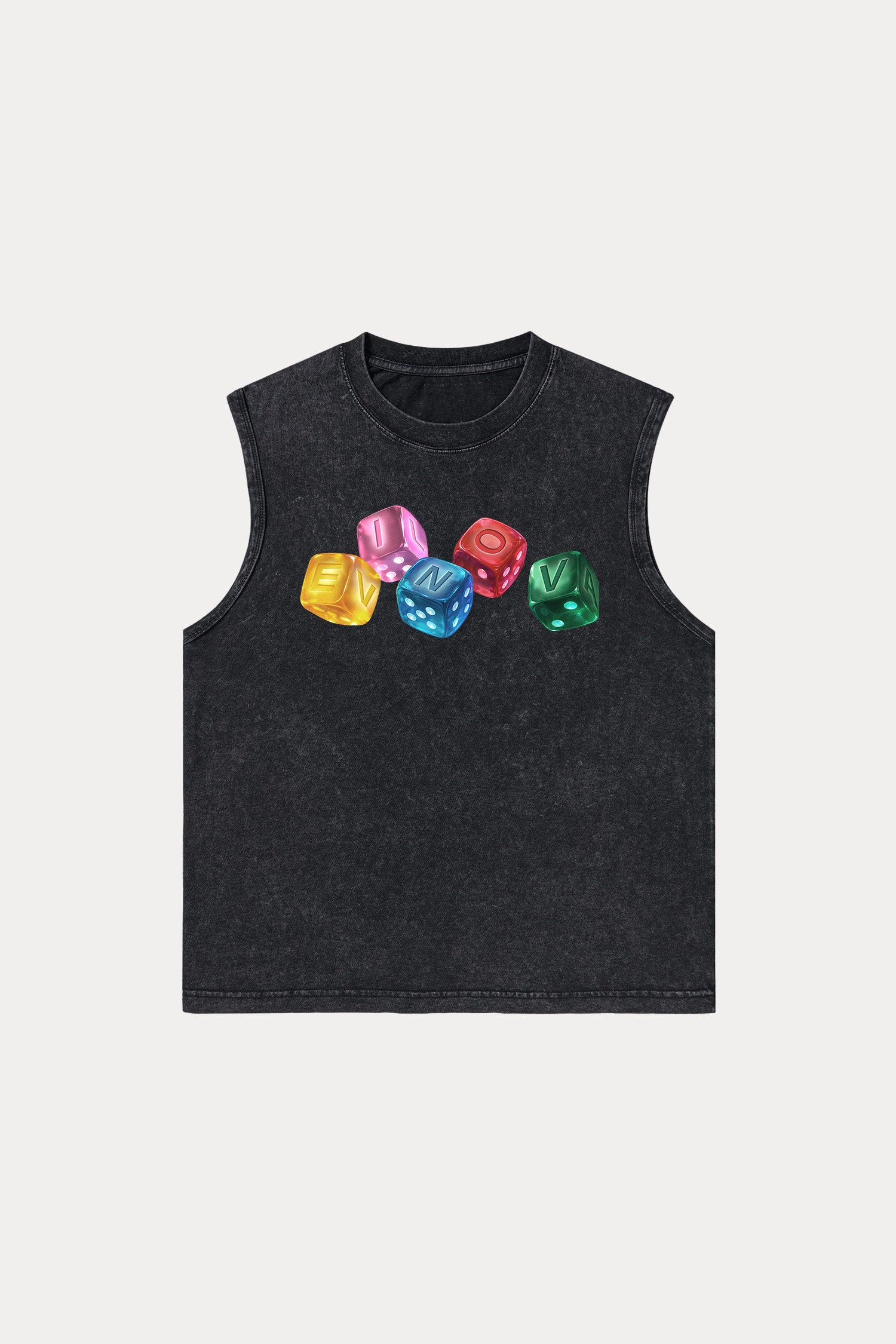 Evilnova Rainbow Dice Washed Tank Top-Evilnova
