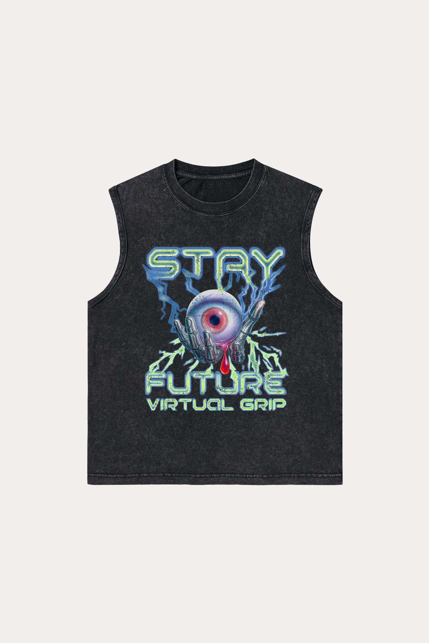 Evilnova Stay Future Washed Tank Top-Evilnova