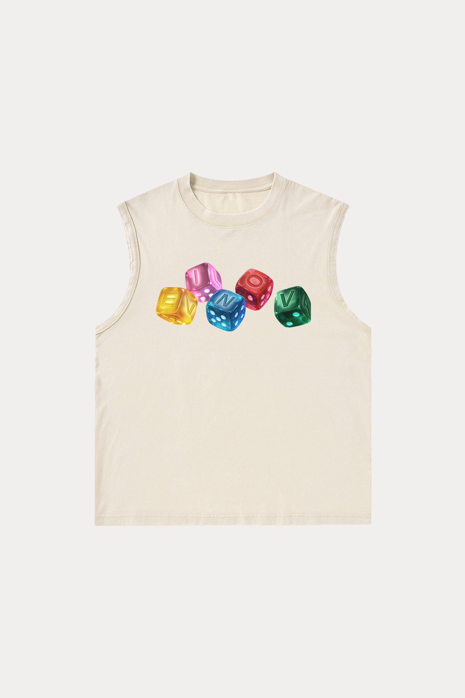 Evilnova Rainbow Dice Washed Tank Top-Evilnova