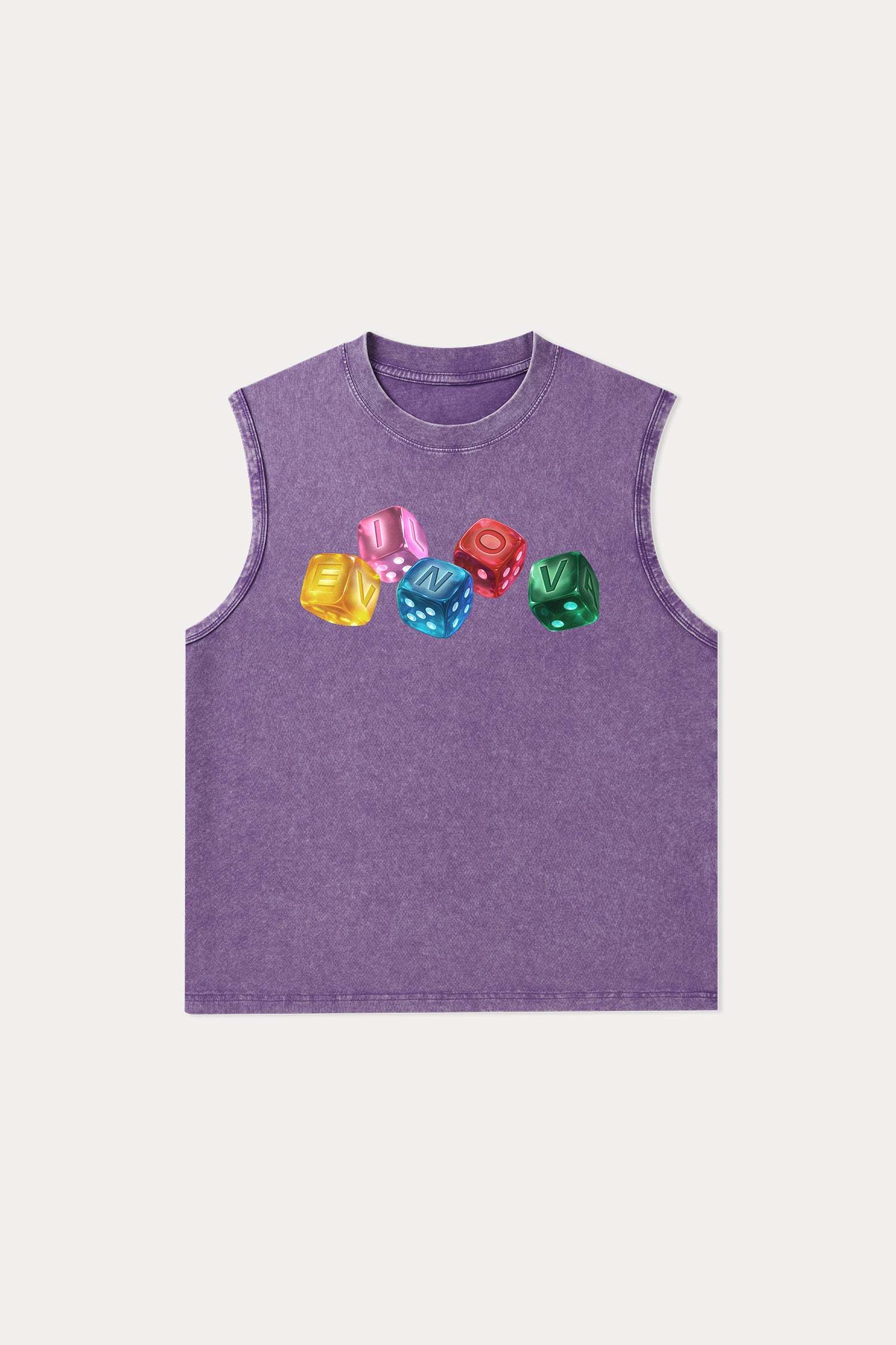 Evilnova Rainbow Dice Washed Tank Top-Evilnova