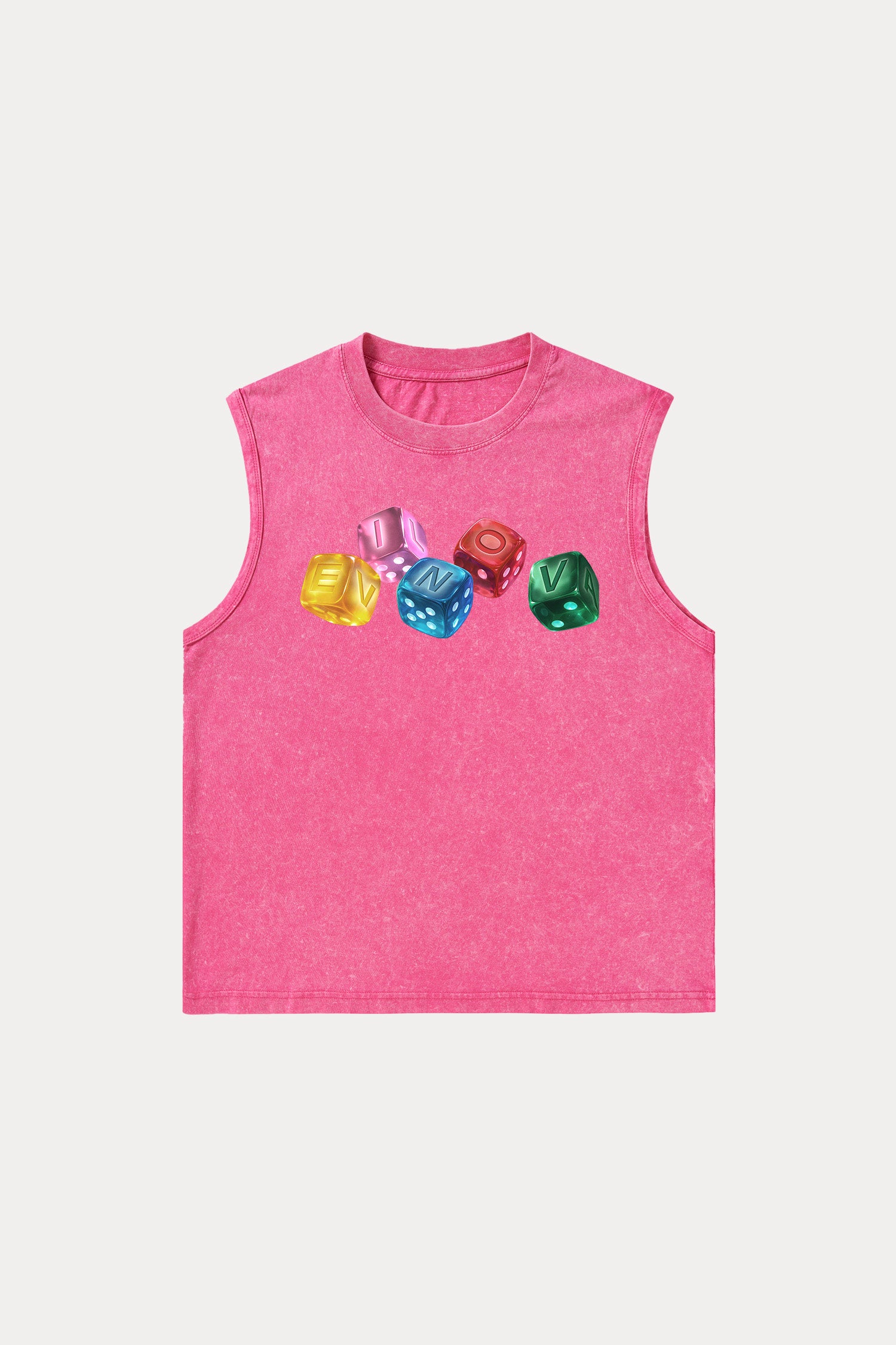 Evilnova Rainbow Dice Washed Tank Top-Evilnova