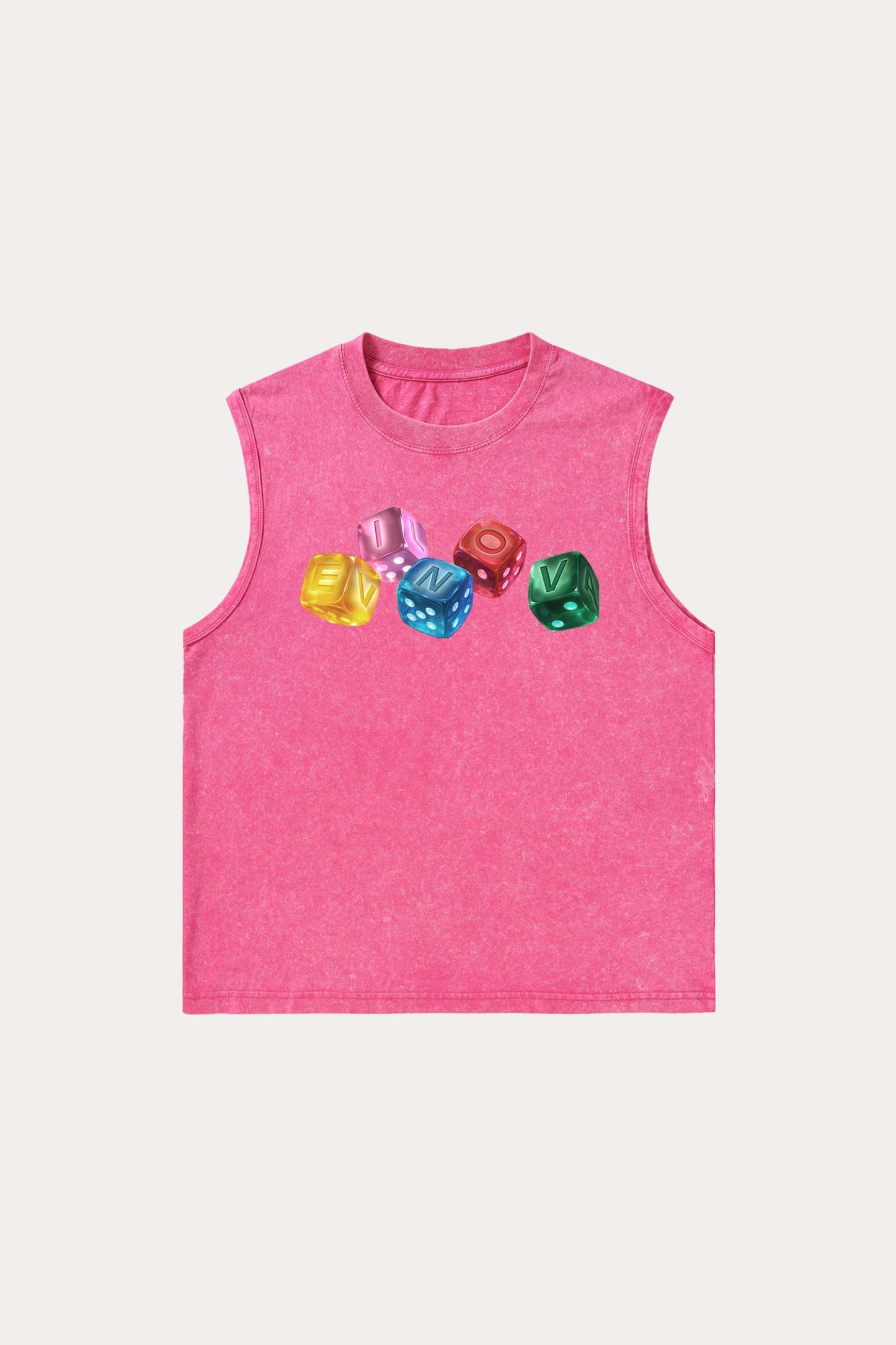 Evilnova Rainbow Dice Washed Tank Top-Evilnova