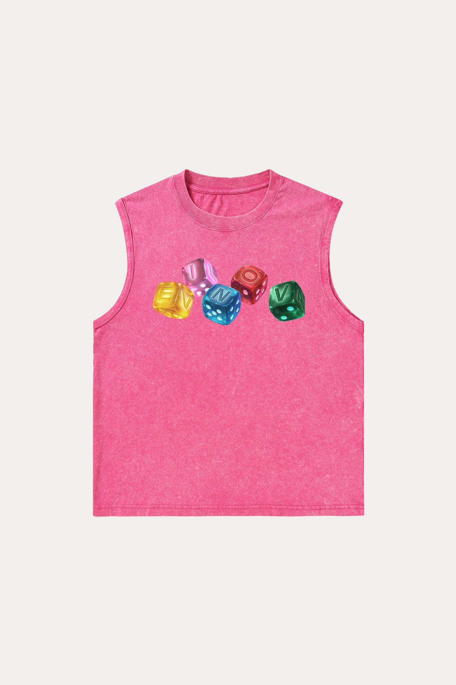 Evilnova Rainbow Dice Washed Tank Top-Evilnova