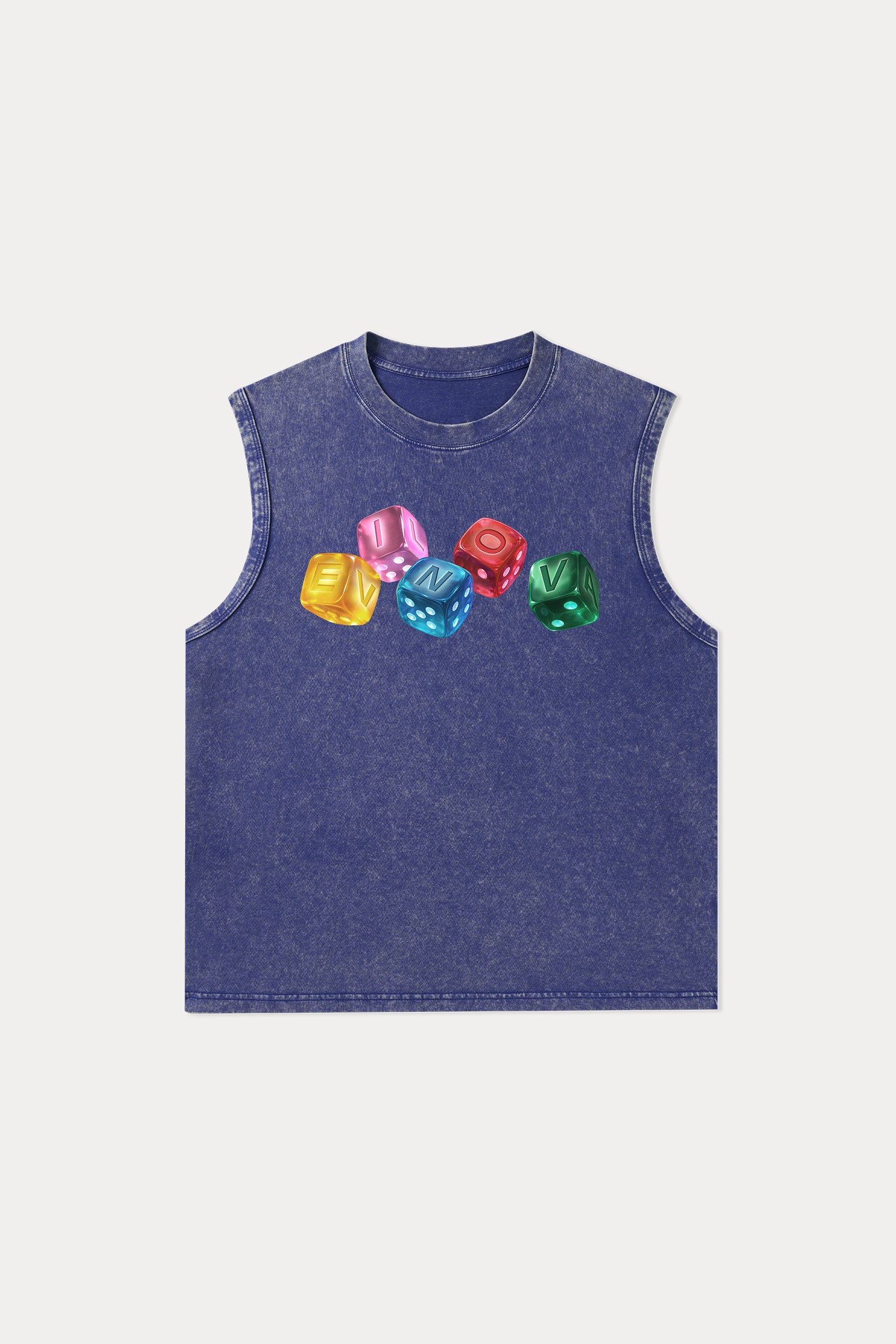 Evilnova Rainbow Dice Washed Tank Top-Evilnova